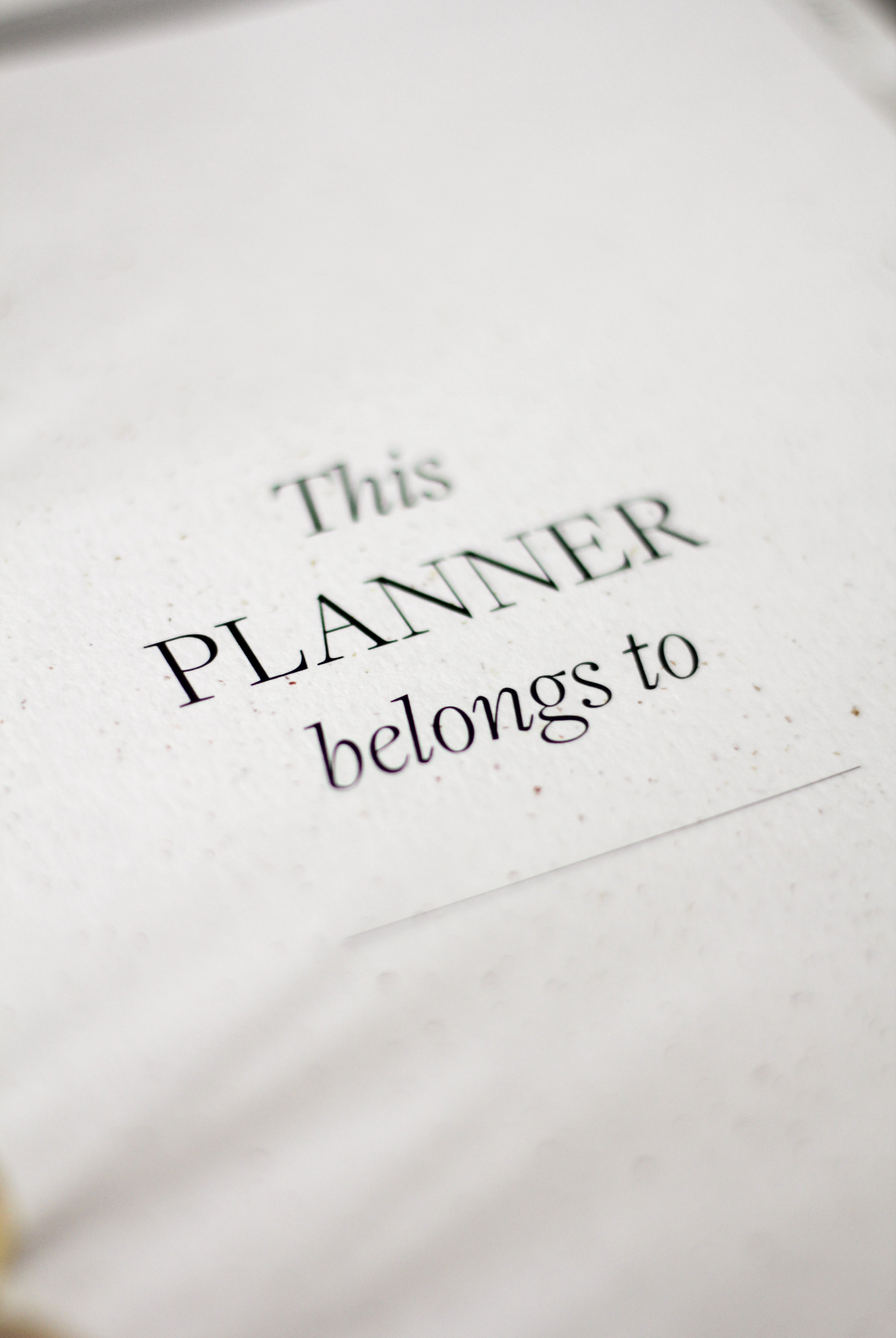 this planner belongs tp