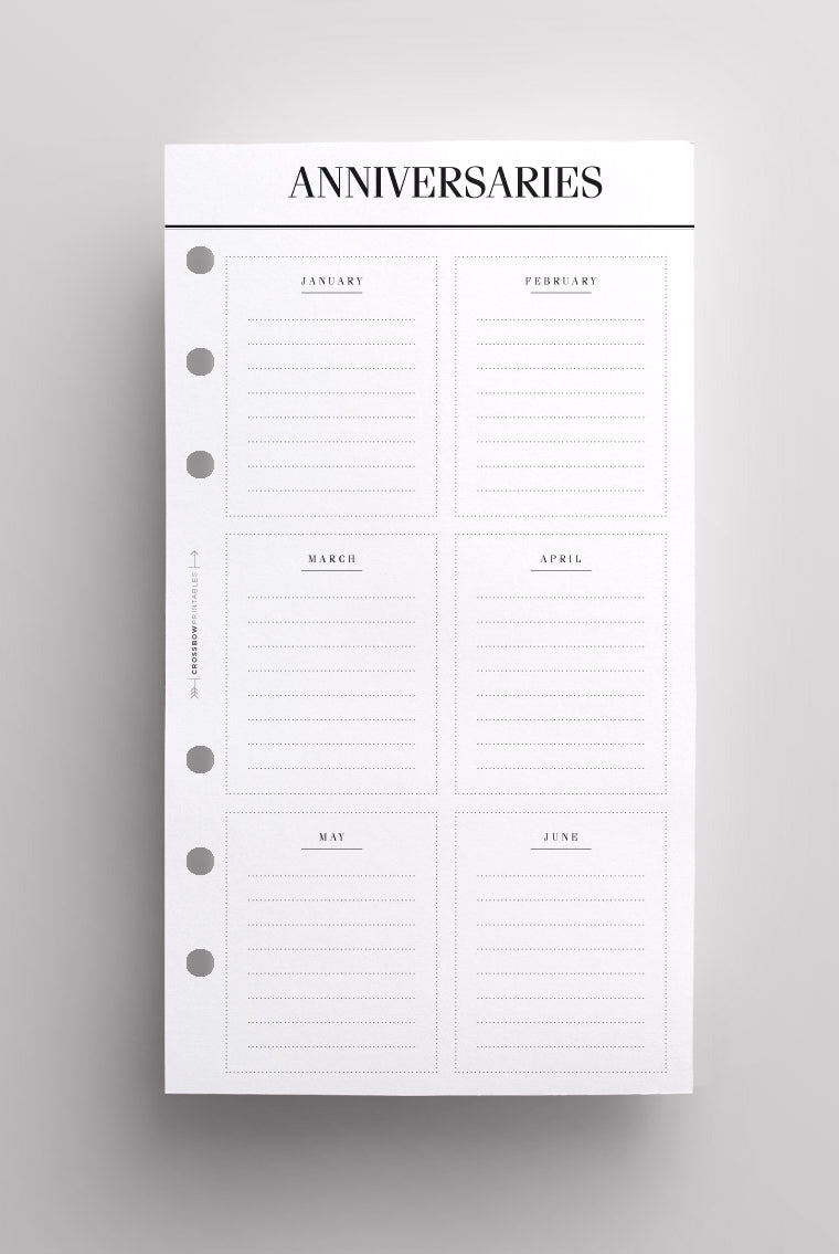 filofax personal printed inserts