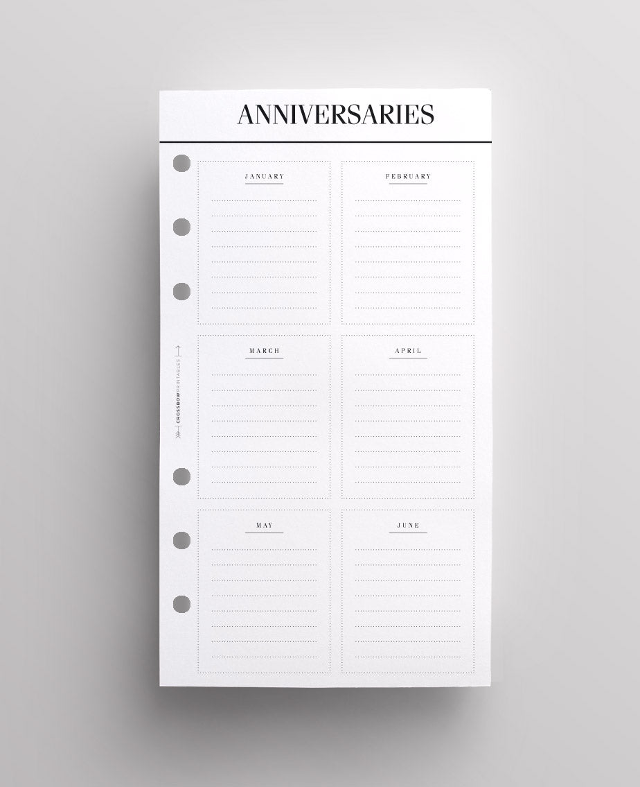 filofax personal printed inserts