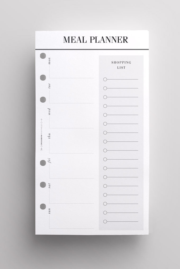 personal meal planner inserts