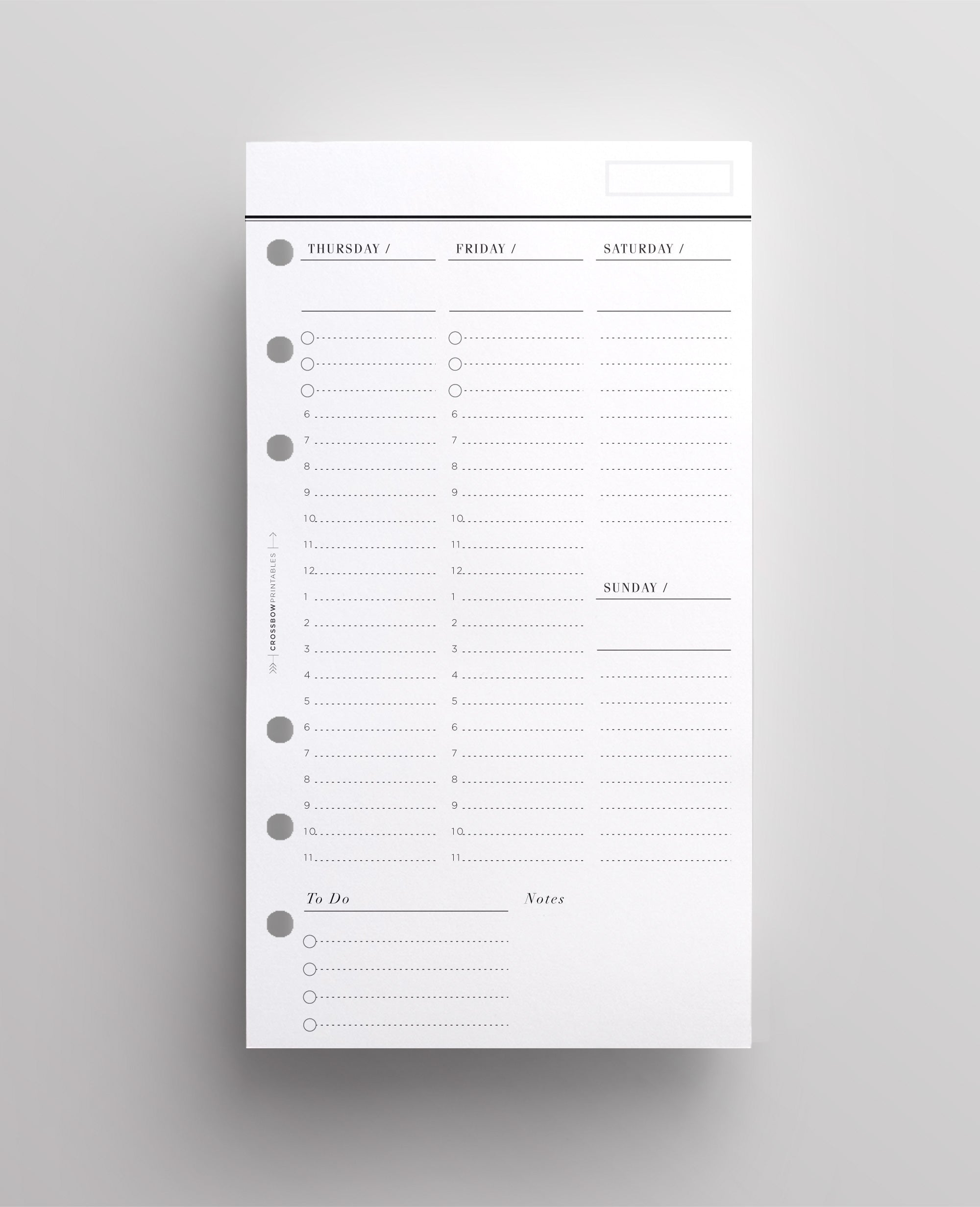 hourly weekly planner inserts