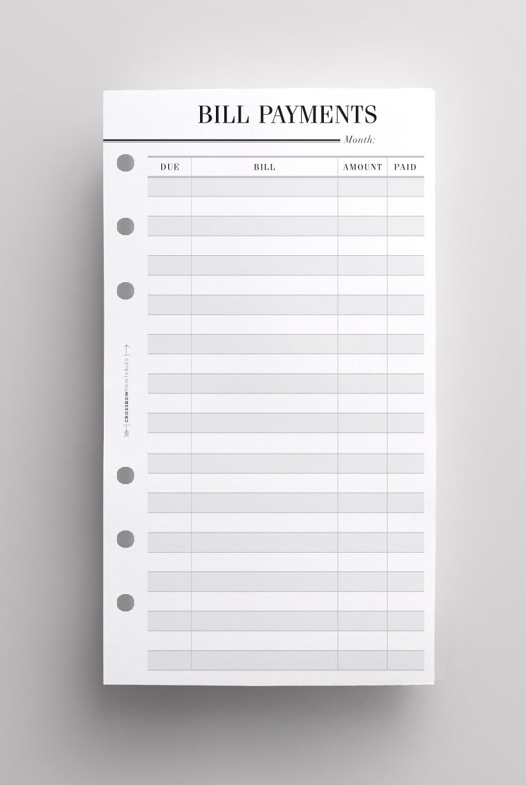 printed filofax personal inserts