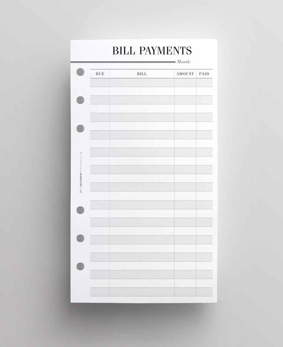 printed filofax personal inserts