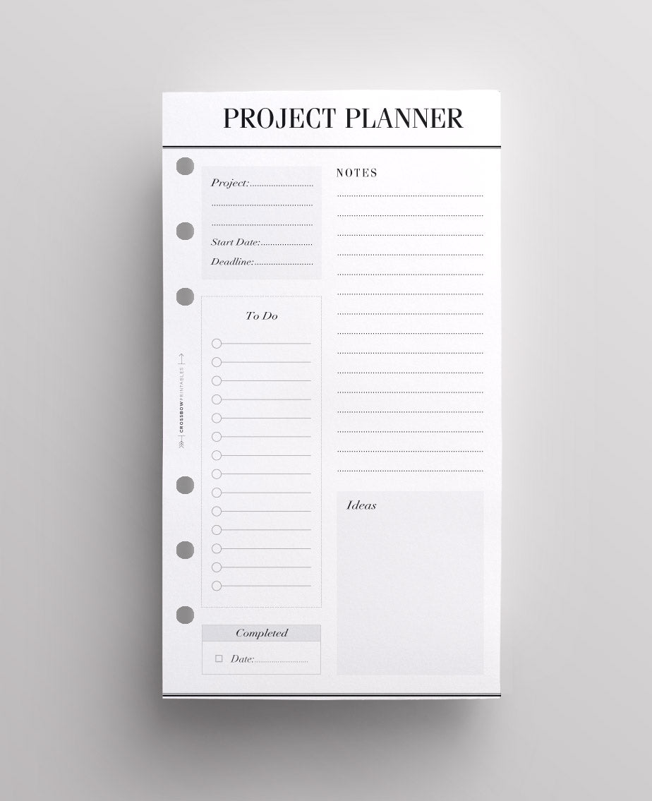 project personal size planner inserts