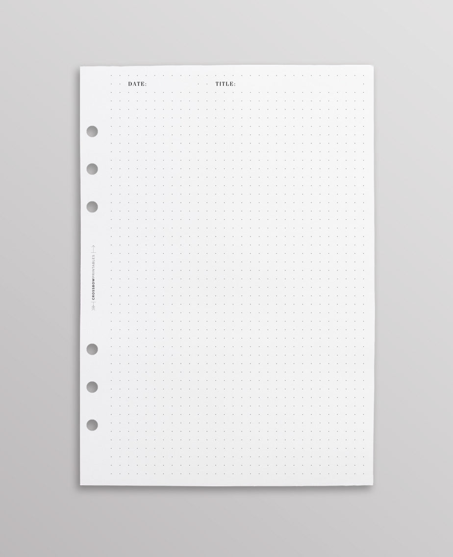 Dot Grid: A5 Planner Inserts – Crossbow Planner Co.