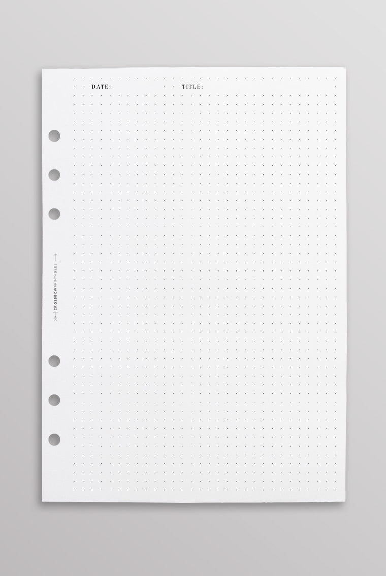 Dot Grid A5 Planner Inserts