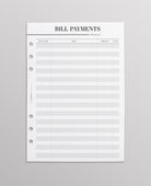 bill payments planner inserts