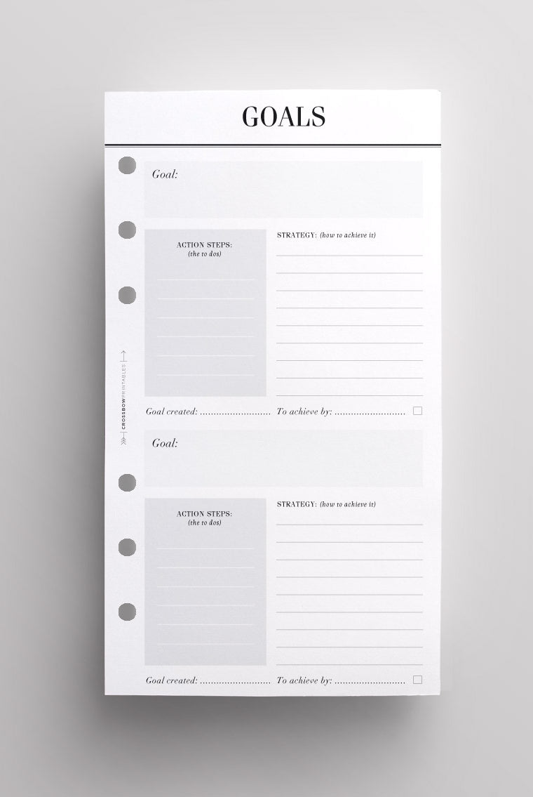 personal size planner pages