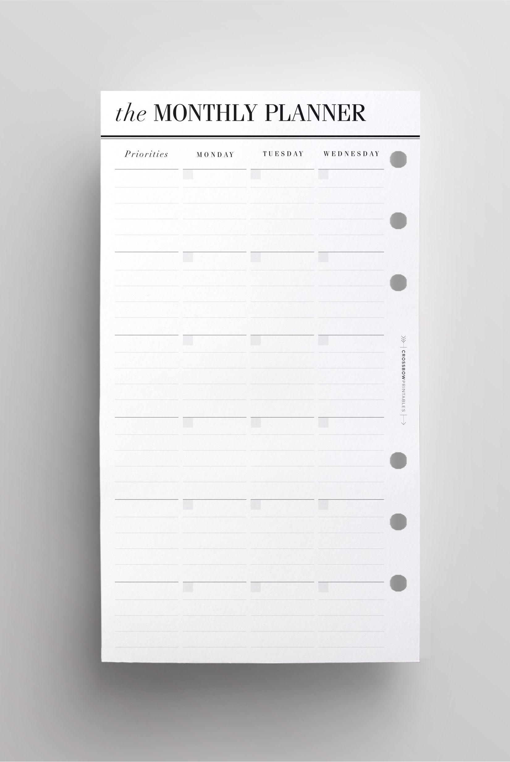 personal monthly inserts