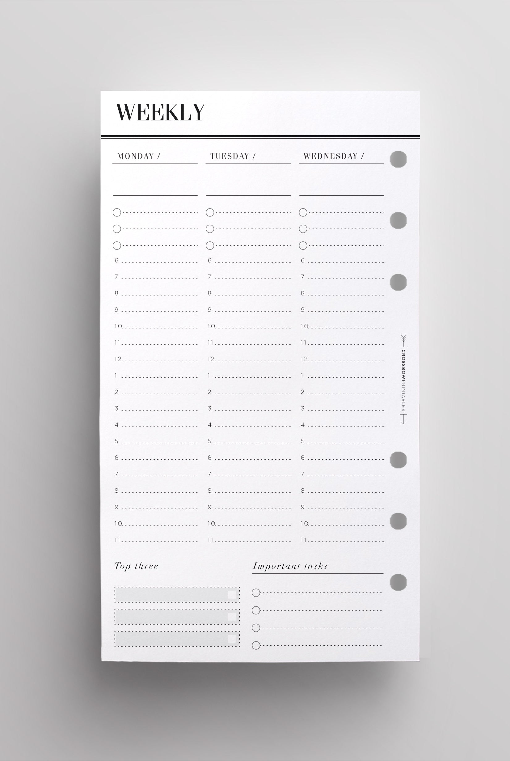 vertical week on two pages