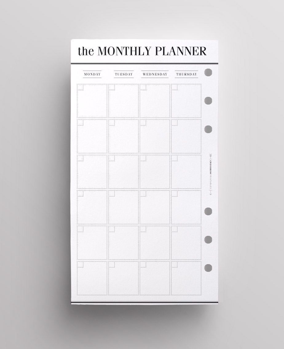 month on two pages printed inserts