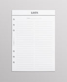 double list planner inserts