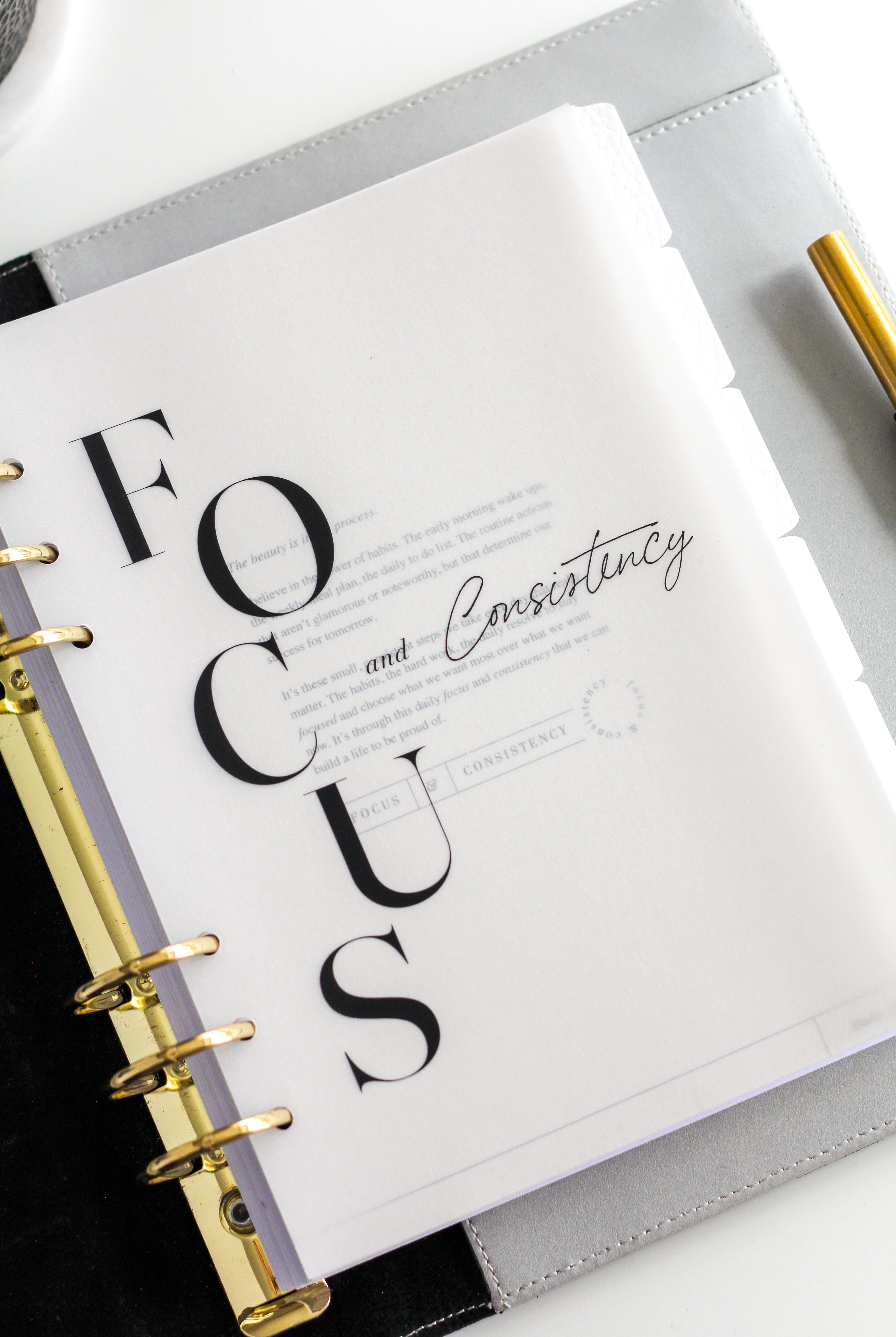 black and white planner aesthetic