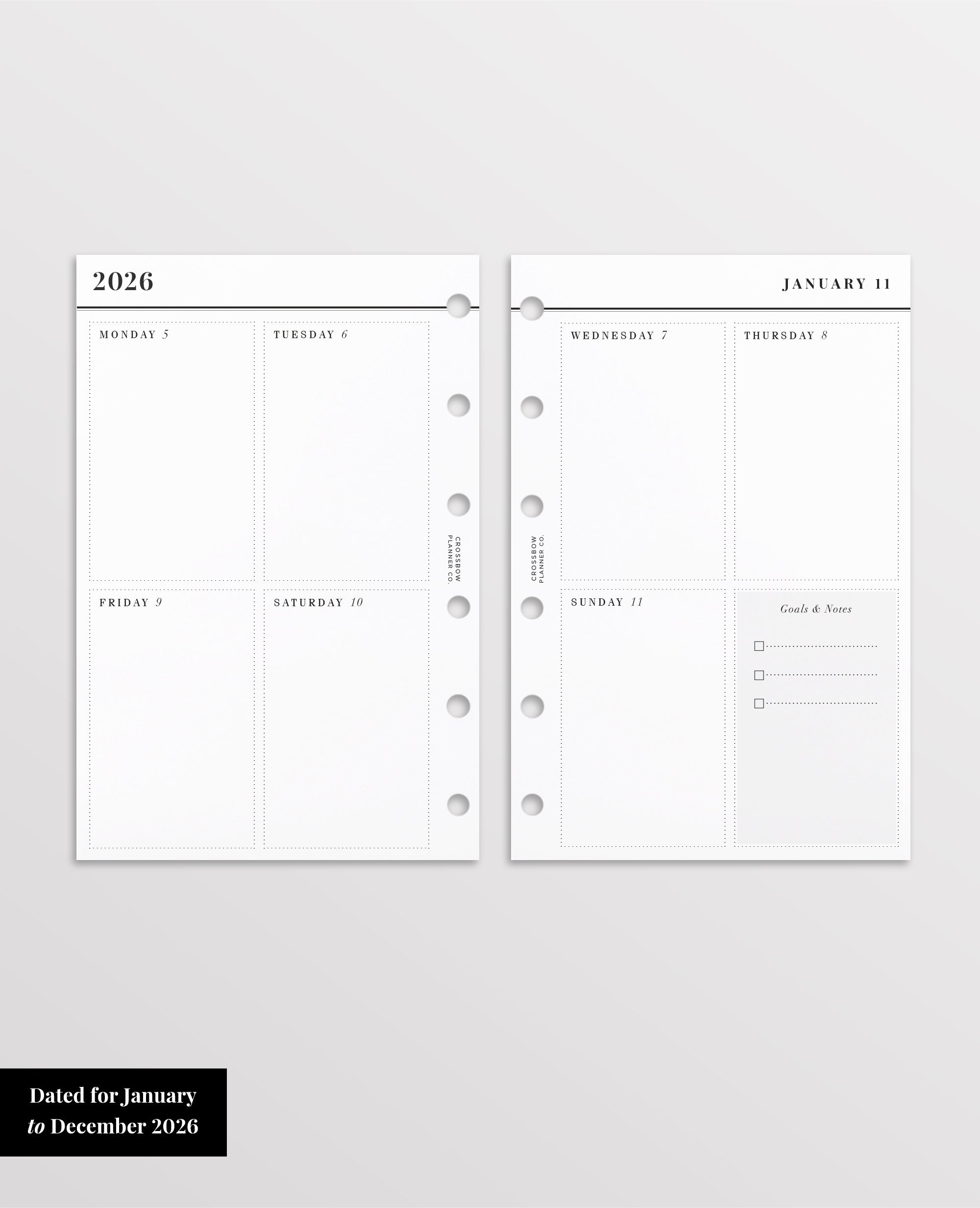 2026 weekly pocket refill