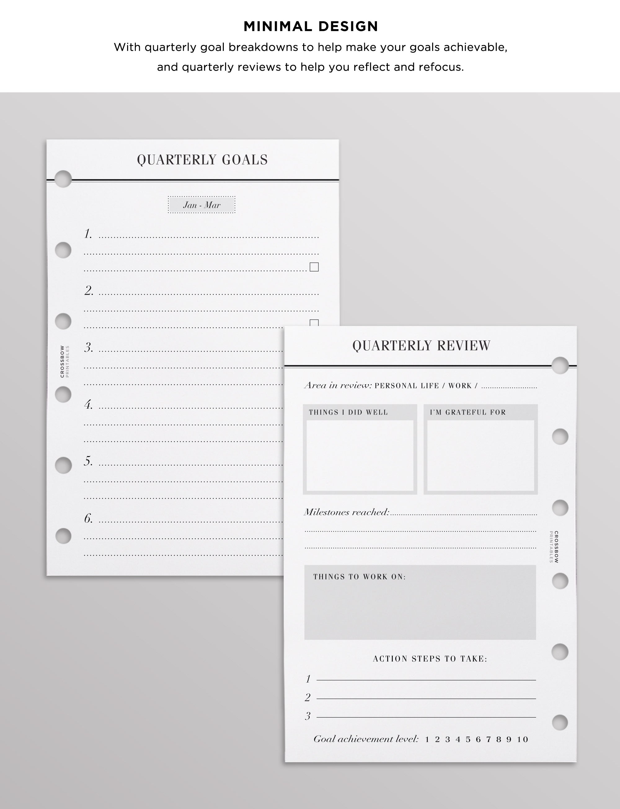 Pocket Goal Planner Inserts