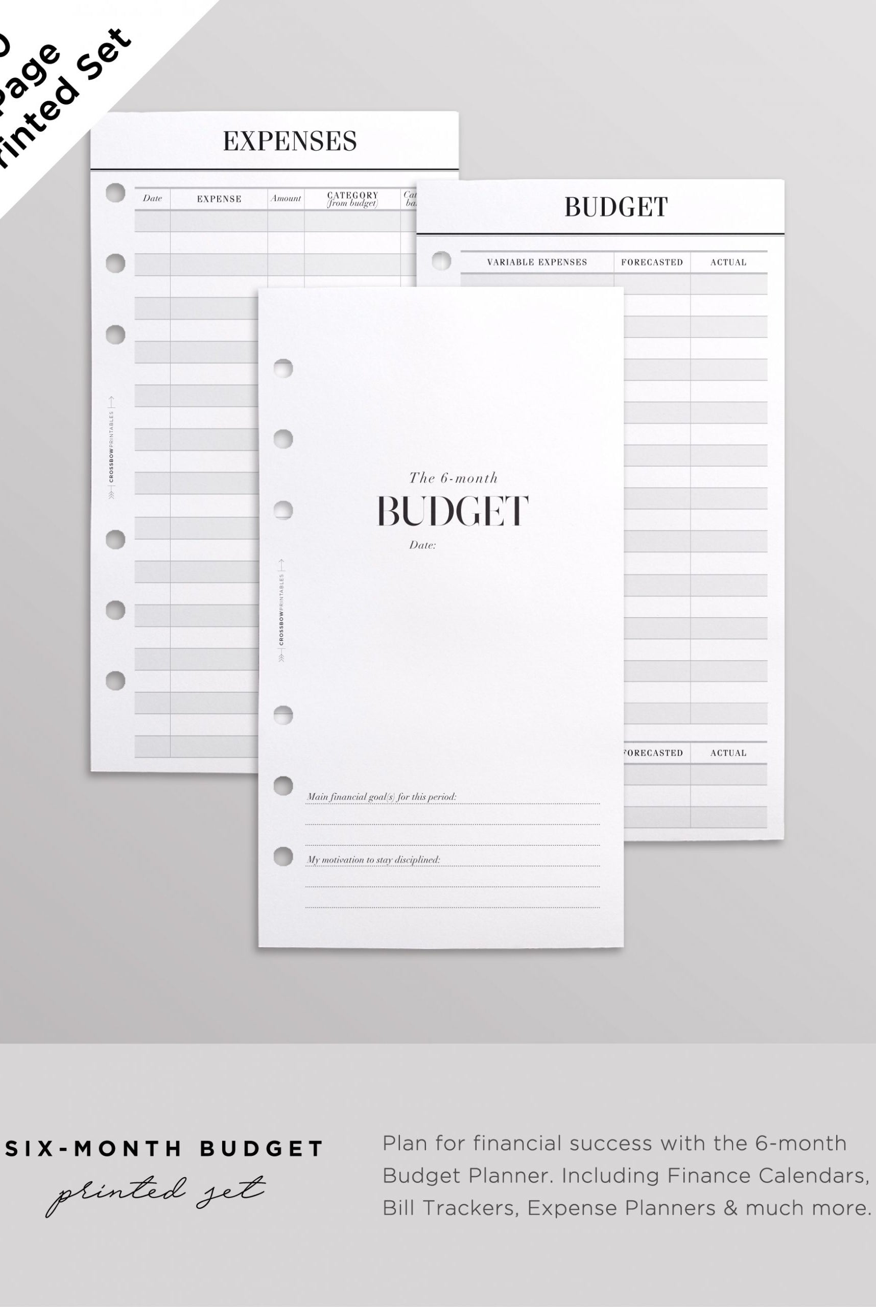 6 month budget planner personal size