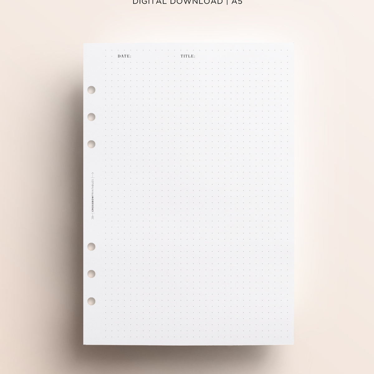 Dot Grid: Printable A5 Planner Pages – Crossbow Planner Co.