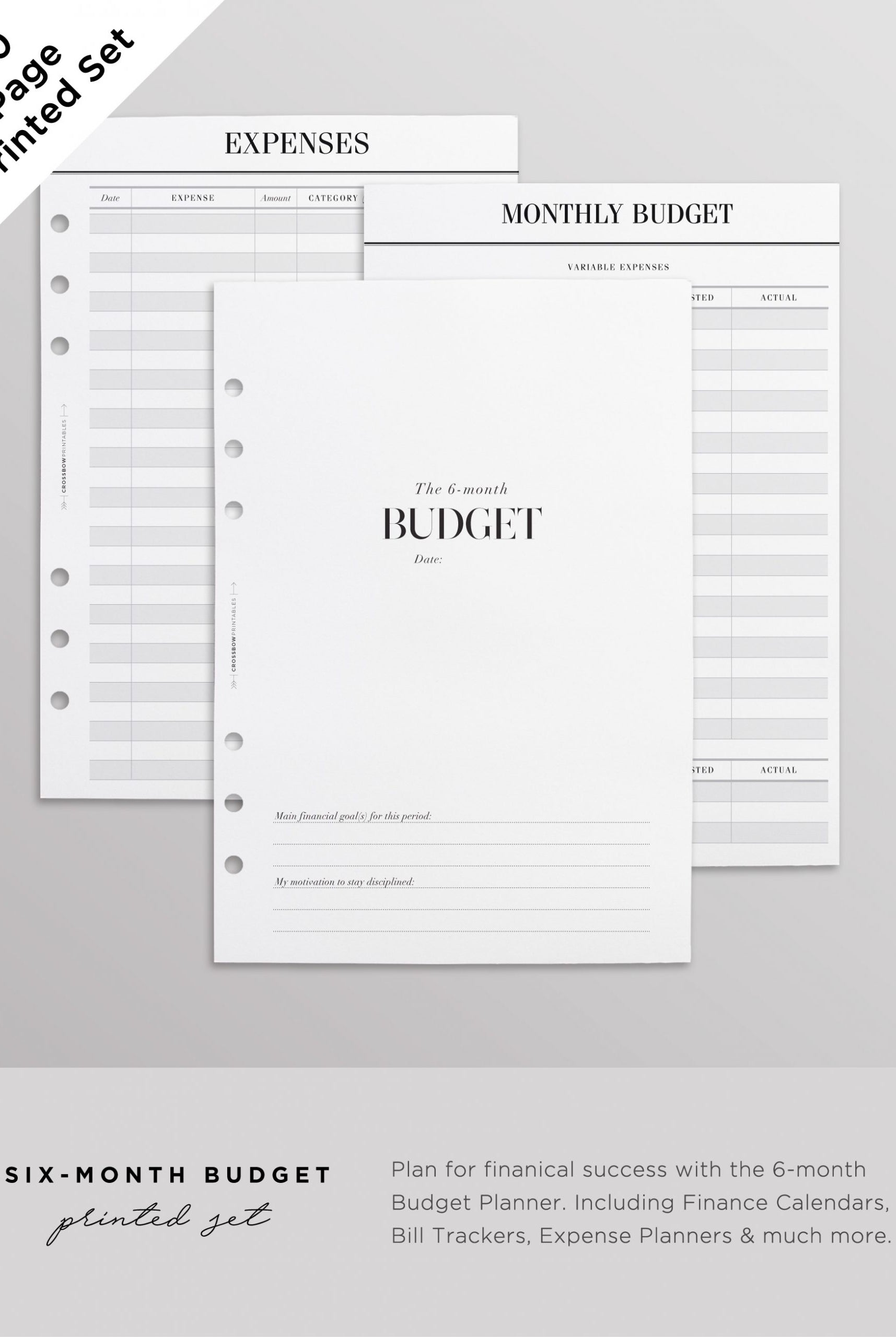 6 month budget planner inserts