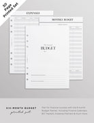 6 month budget planner inserts