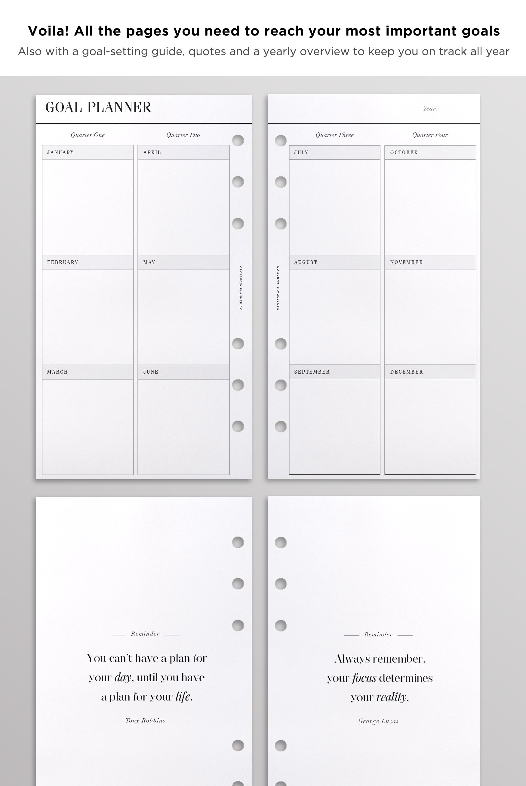 goals planner filofax personal