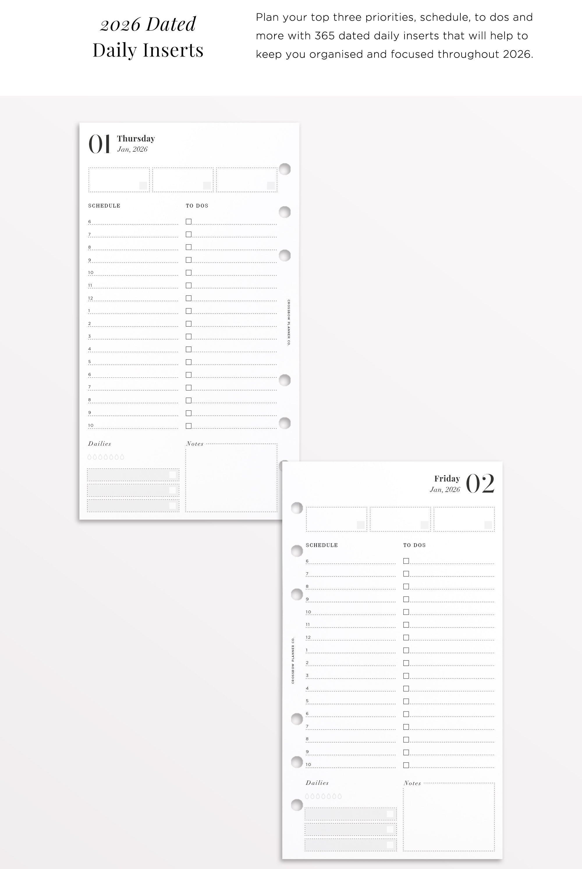 2026 day per page refill personal size