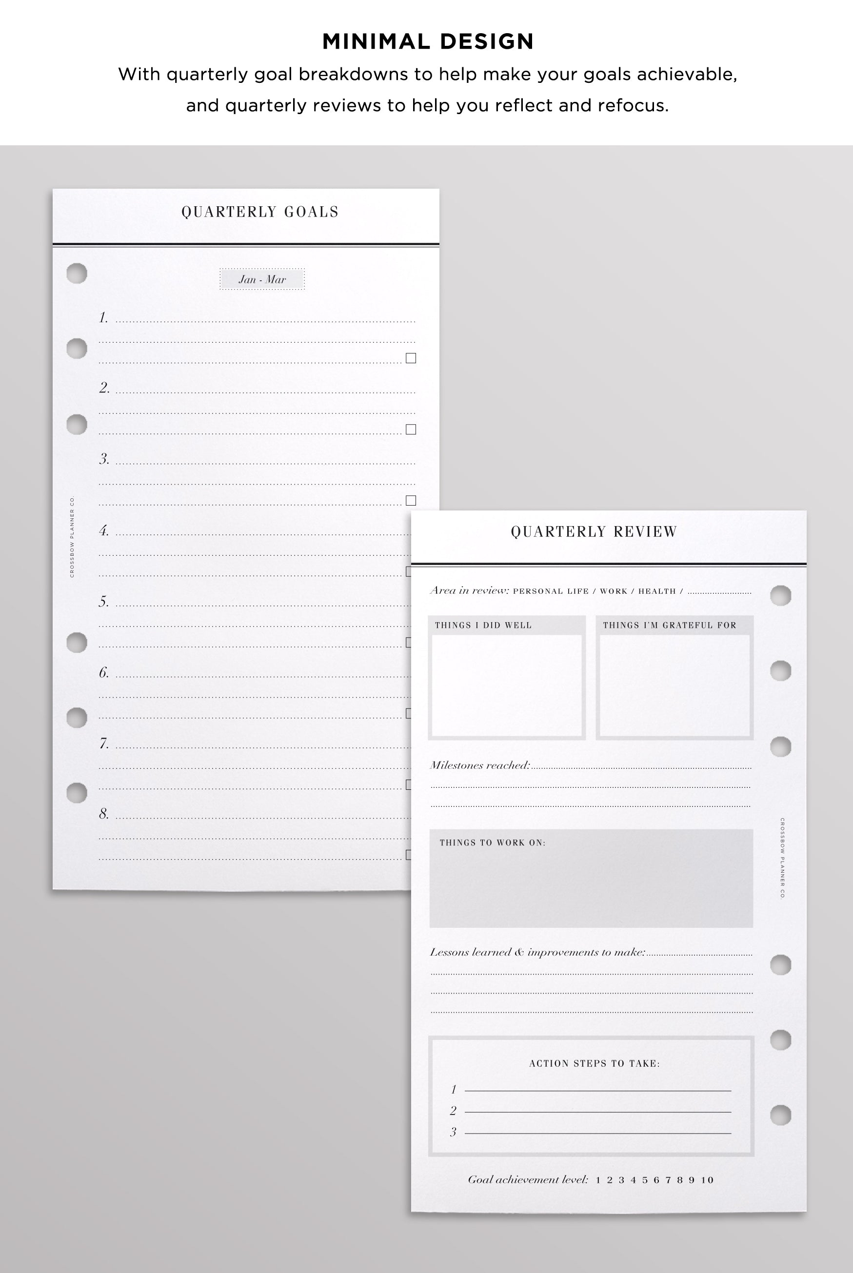 printed kikki k medium planner inserts