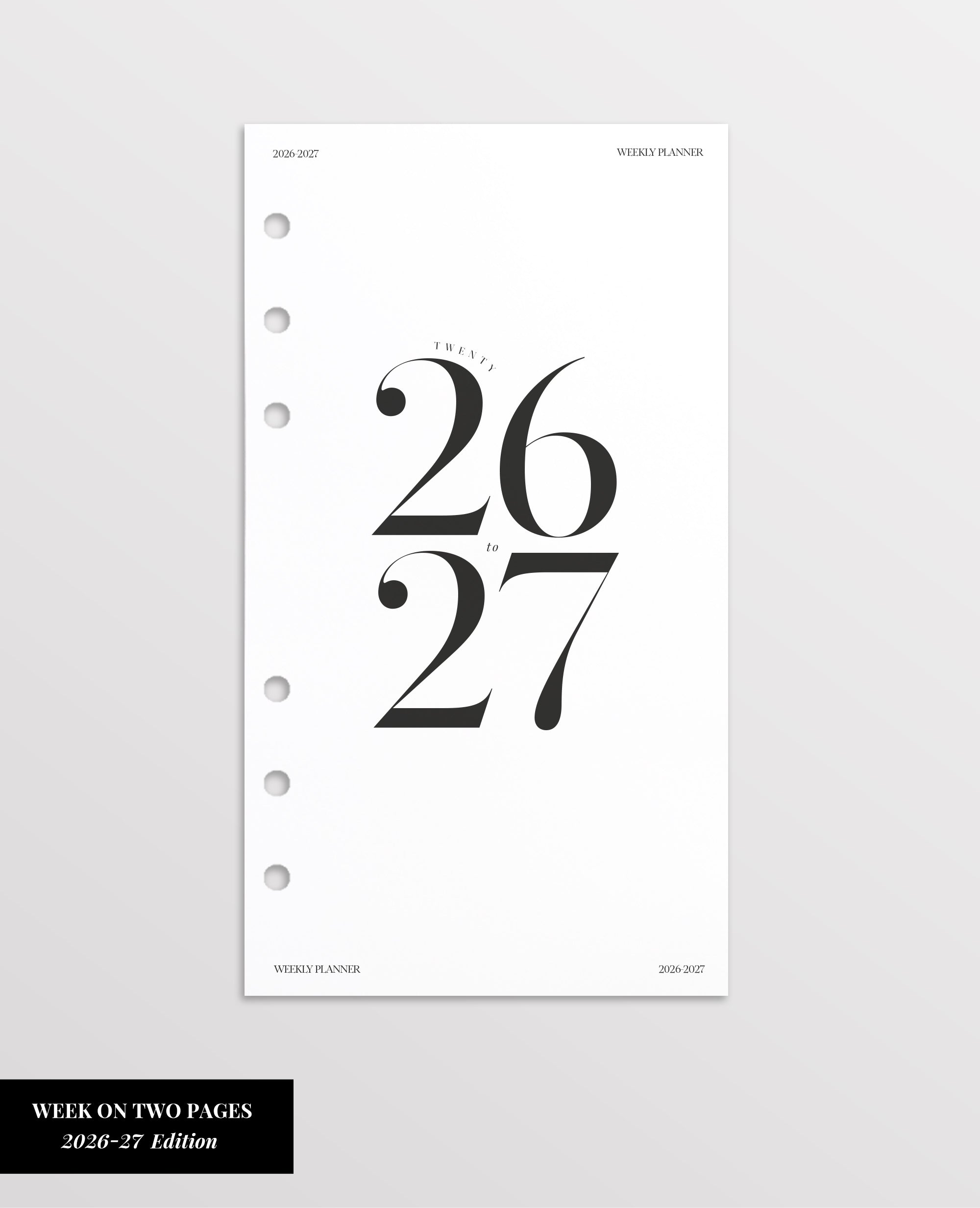 weekly planner refill 2026-2027 personal size
