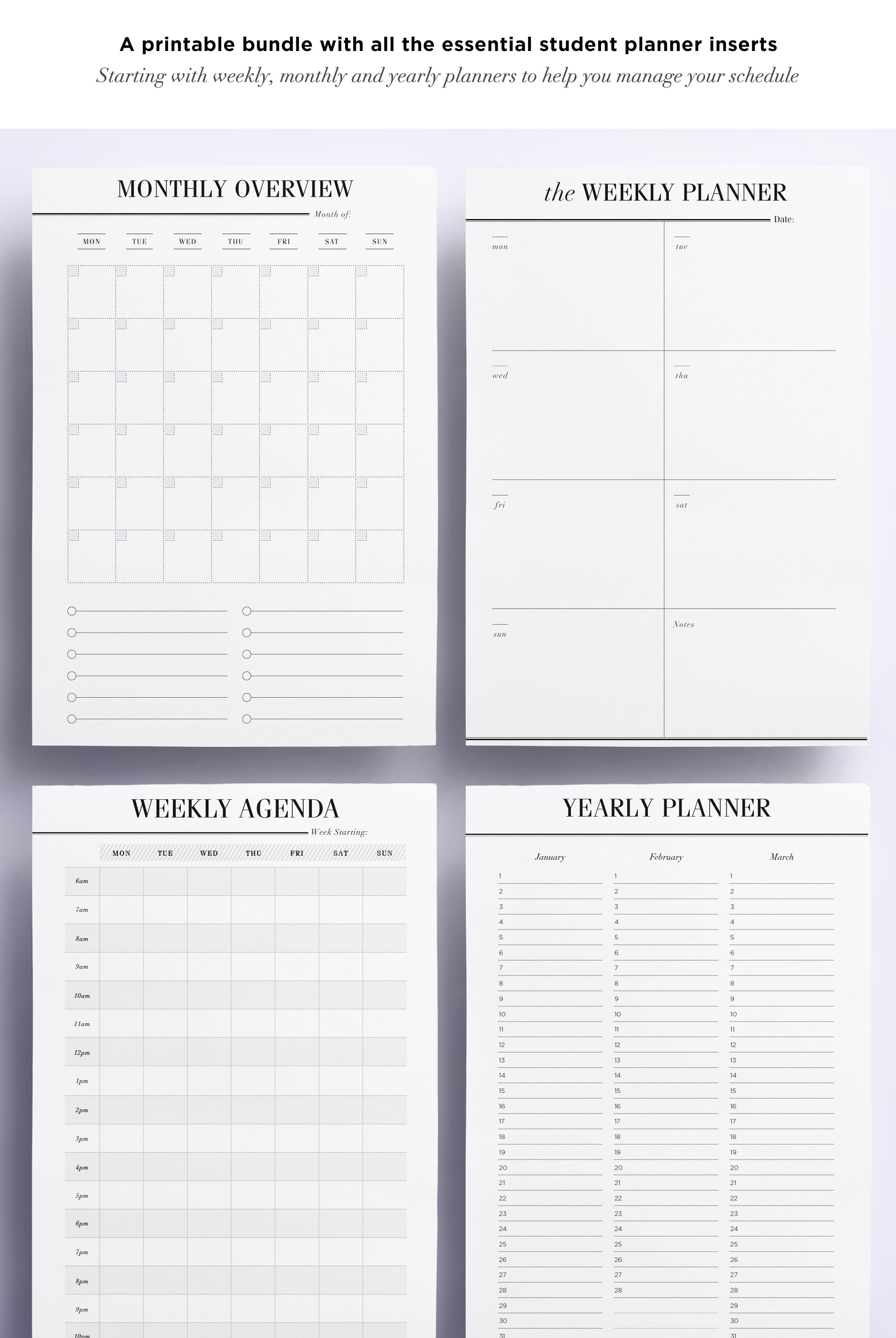 student planner printable