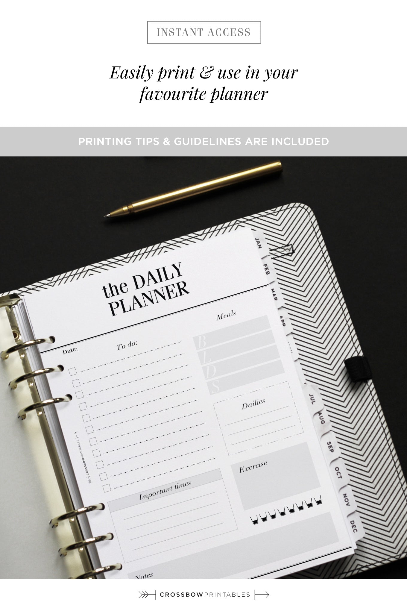 daily planner printable a5 insert