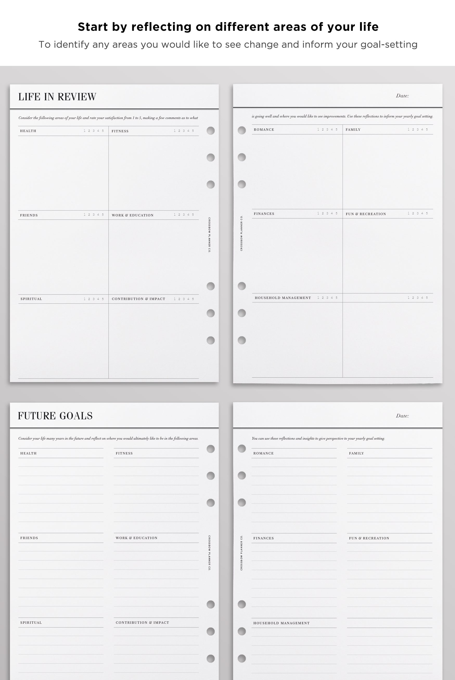 goal planner inserts