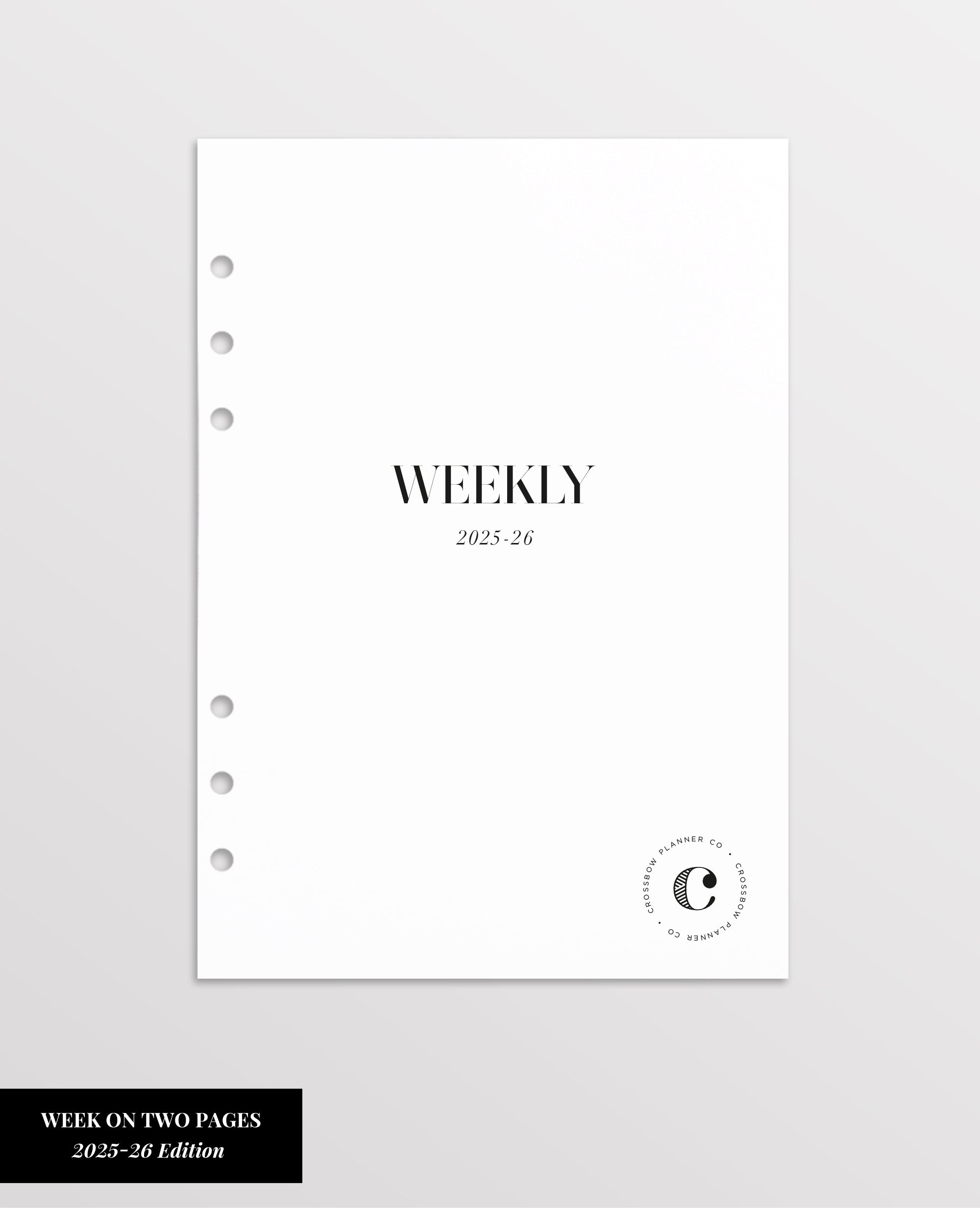 filofax A5 weekly refill 2025-2026