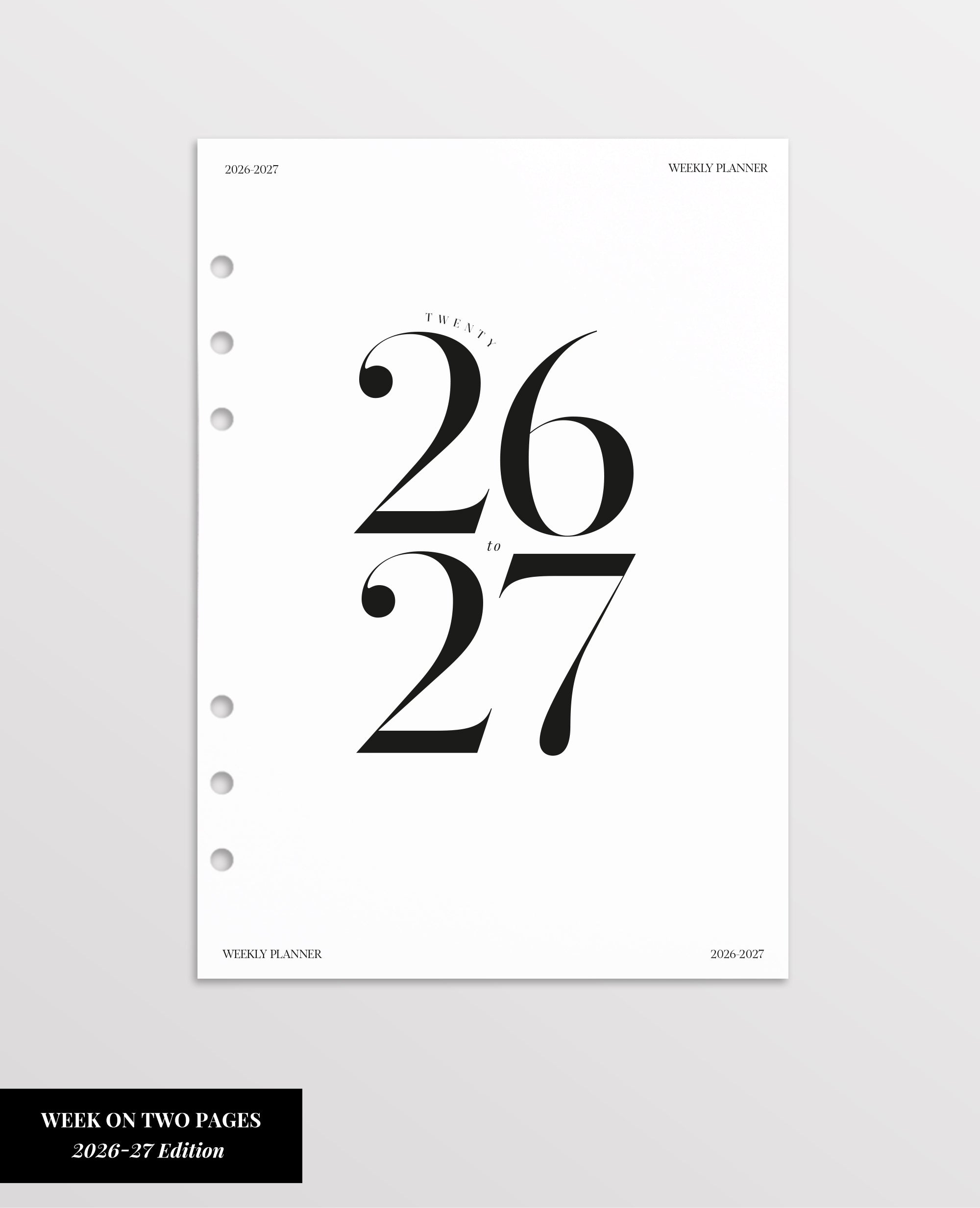 filofax A5 weekly refill 2026-2027