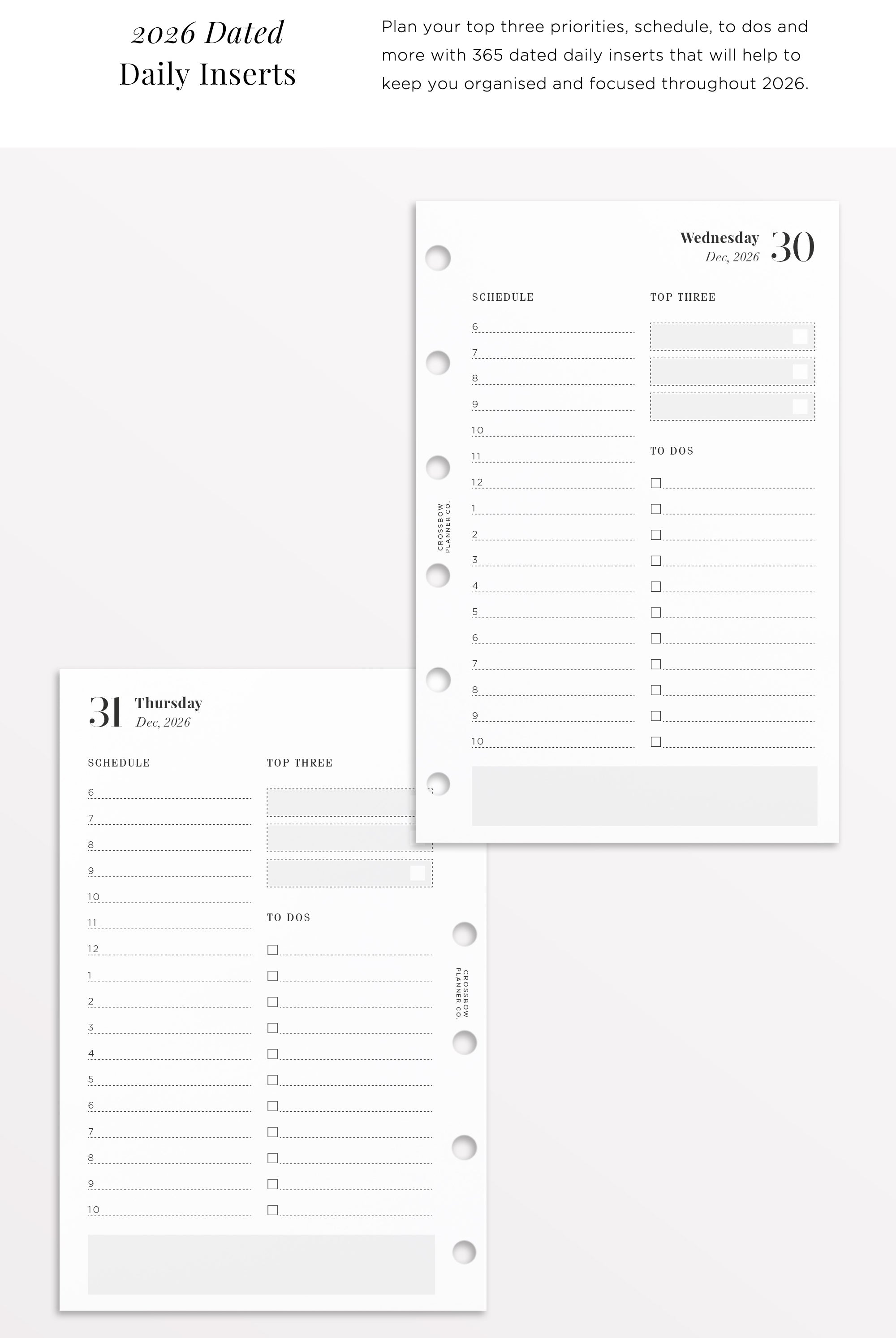 pocket size daily inserts 2026