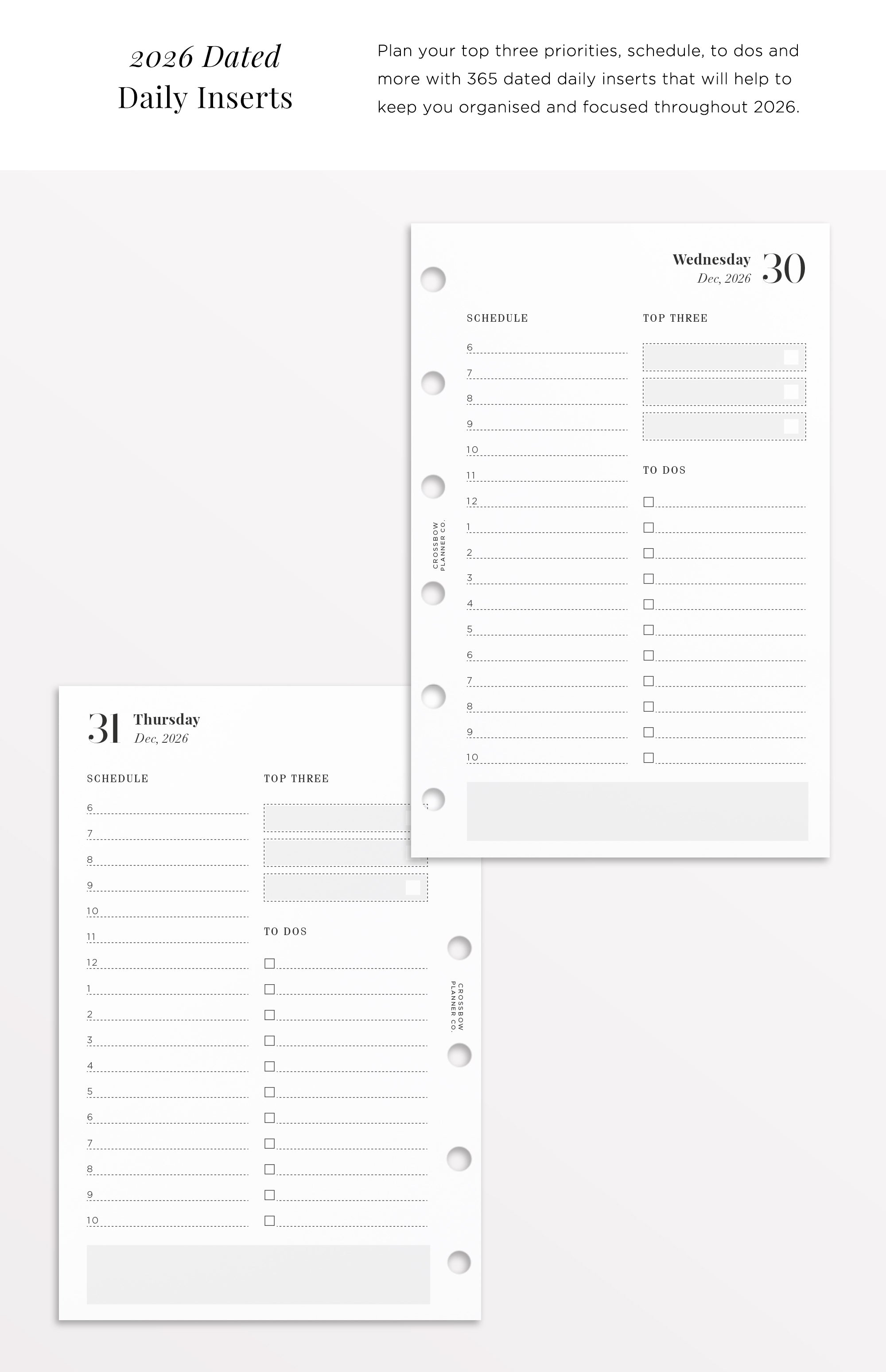 pocket size daily inserts 2026