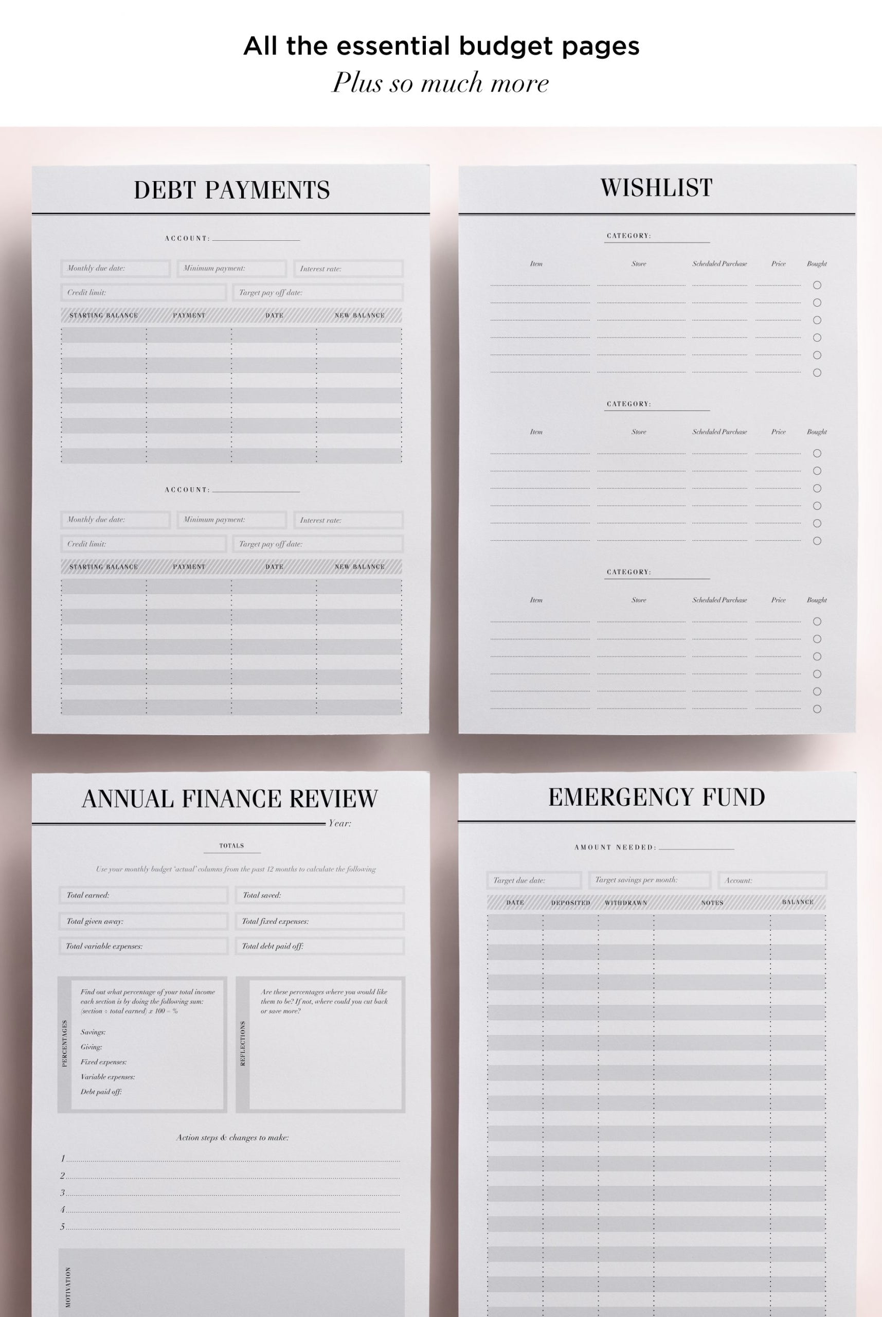 budget planner printable uk