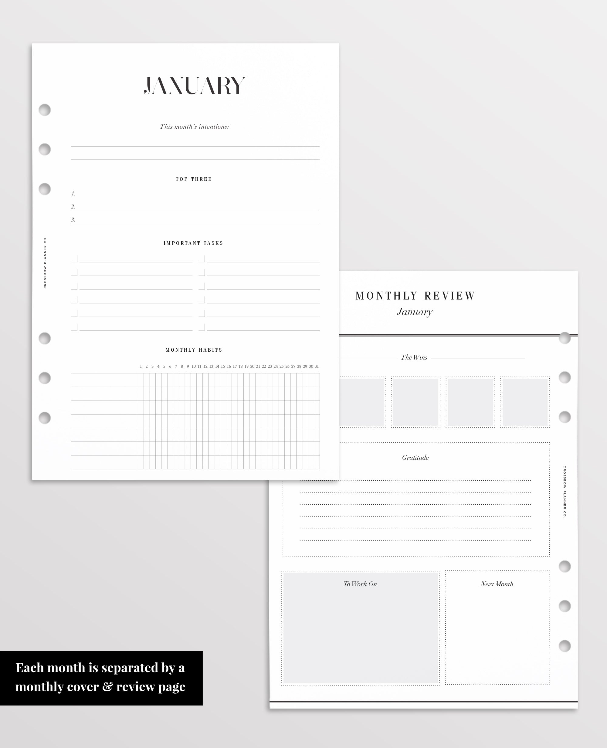 filofax A5 inserts mid year
