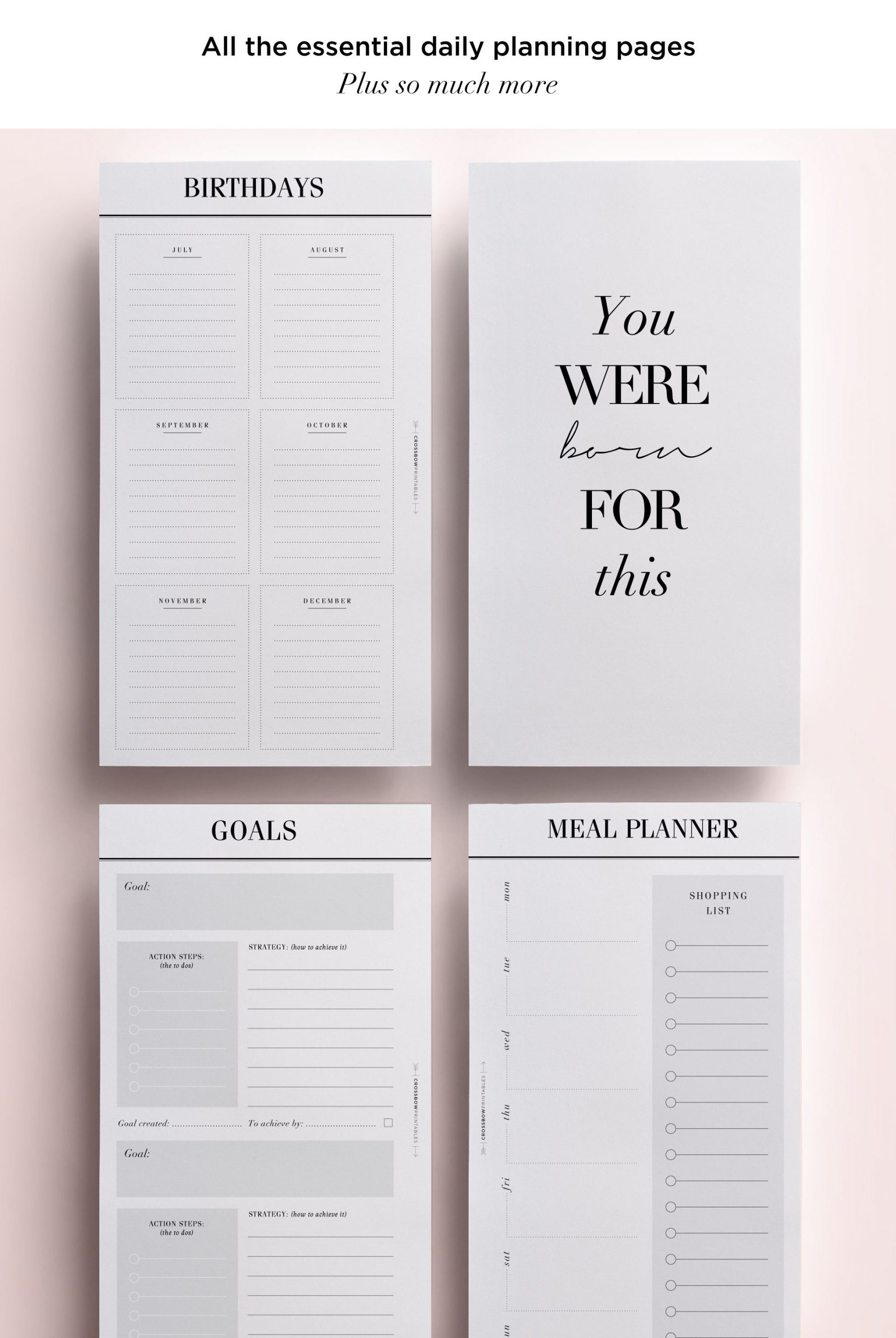 planner printables personal size