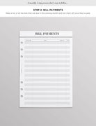 bill payments planner inserts