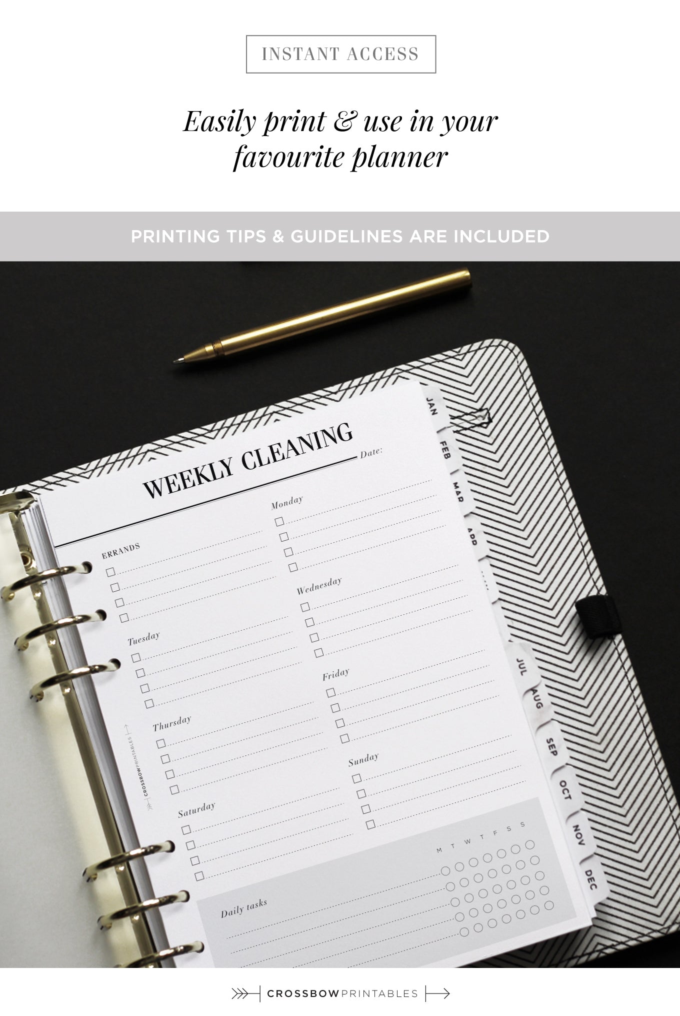 weekly cleaning planner printable