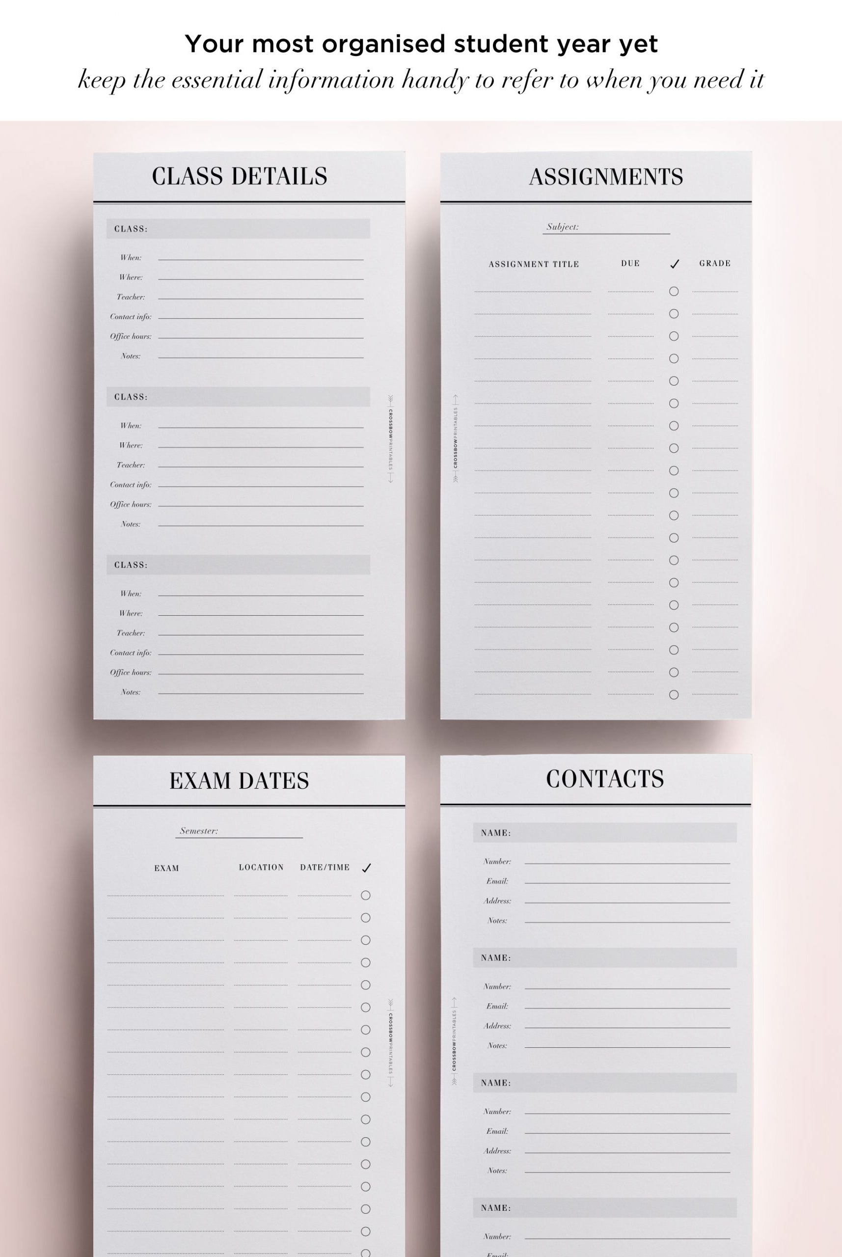 6-ring student planner personal size