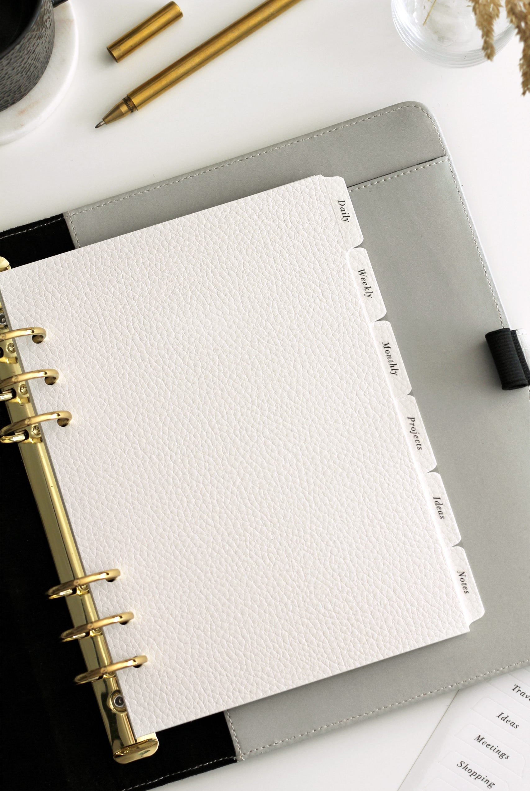 Leather card customisable dividers