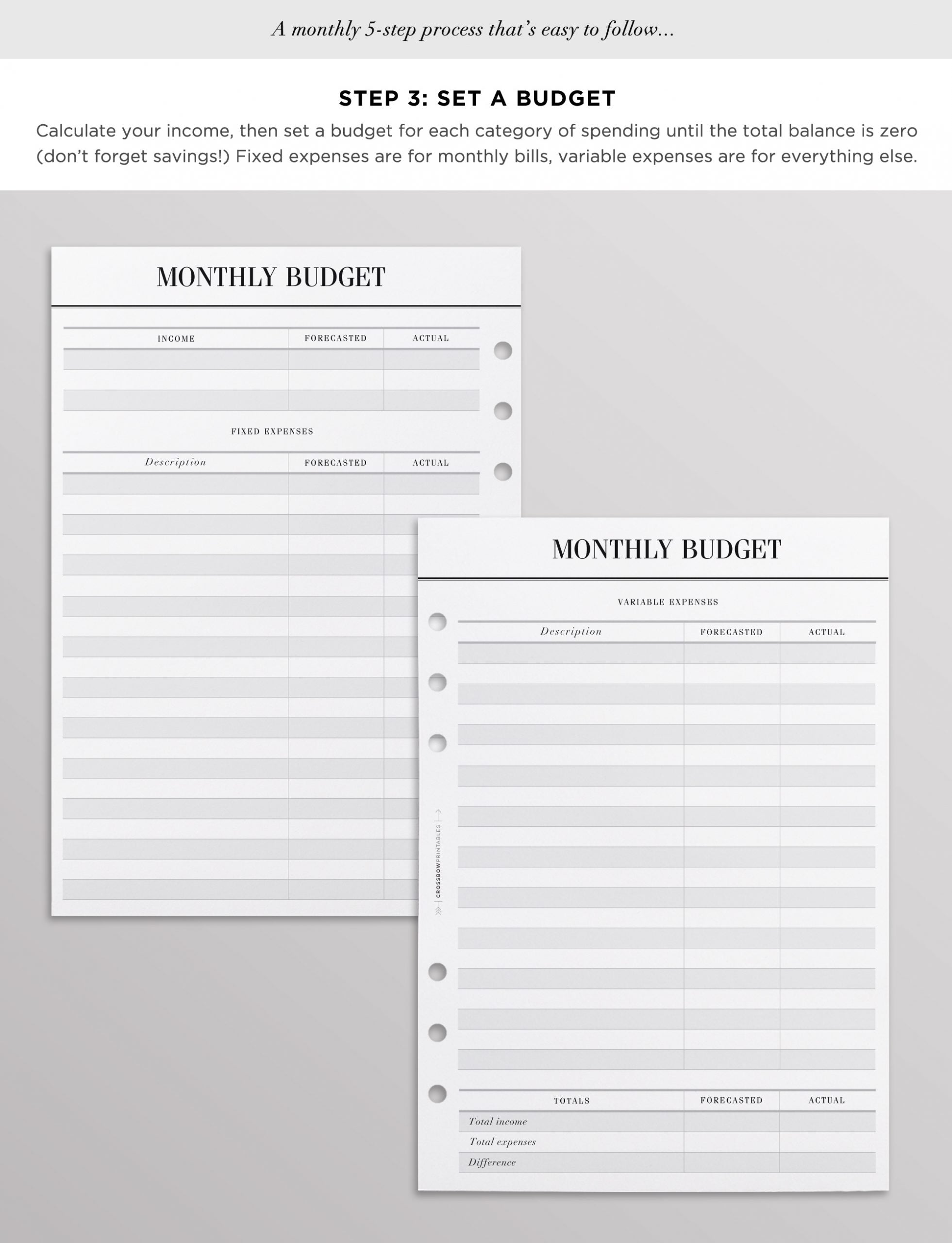 budget planner pack