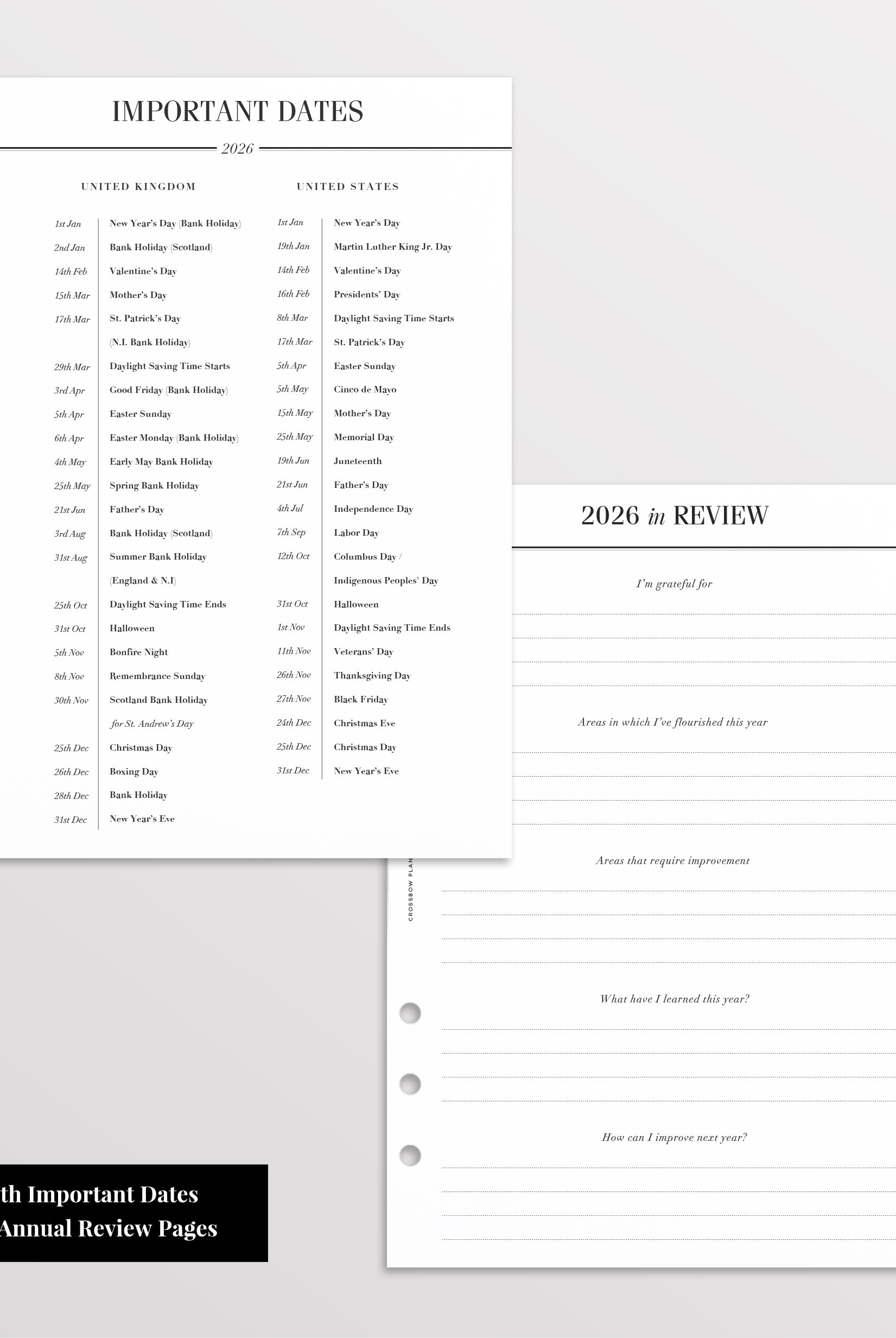 a5 planner refills 2026