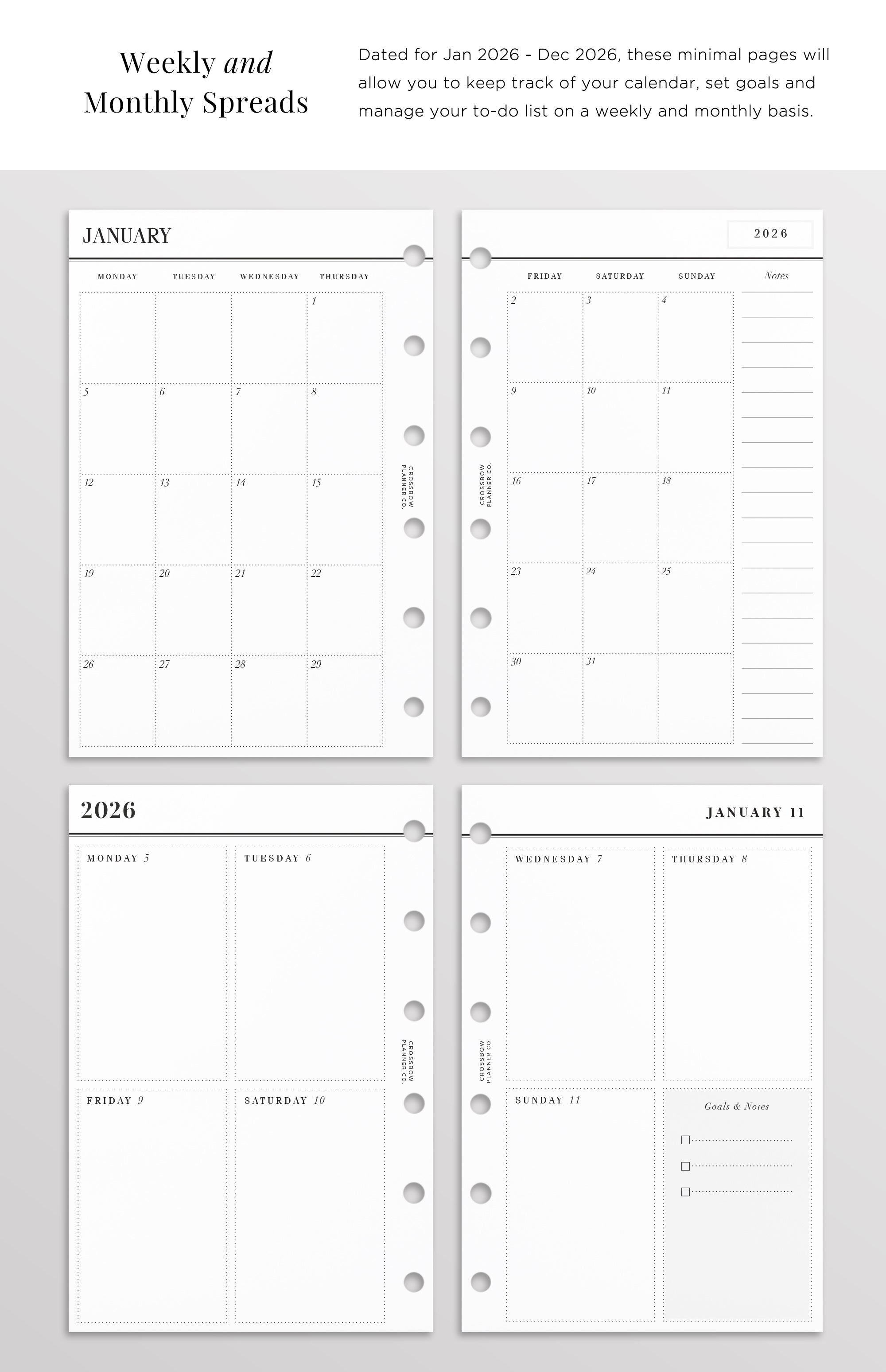 week to view pocket refills