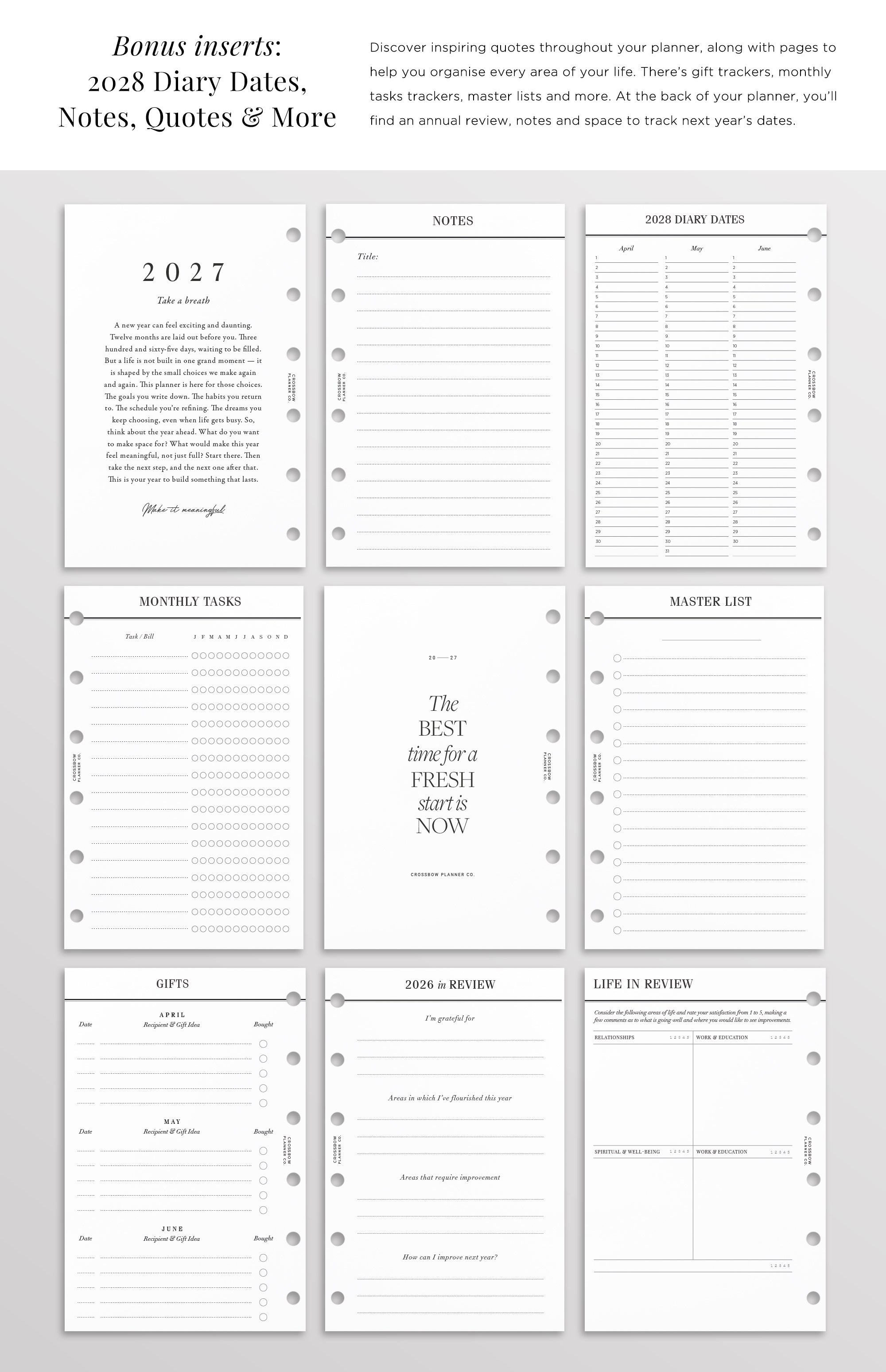 2027 refill set pocket planner