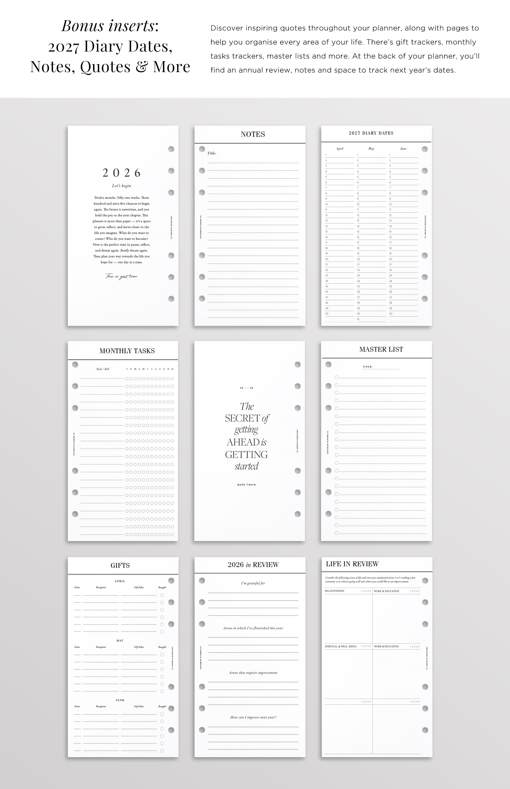 personal filofax monthly dividers