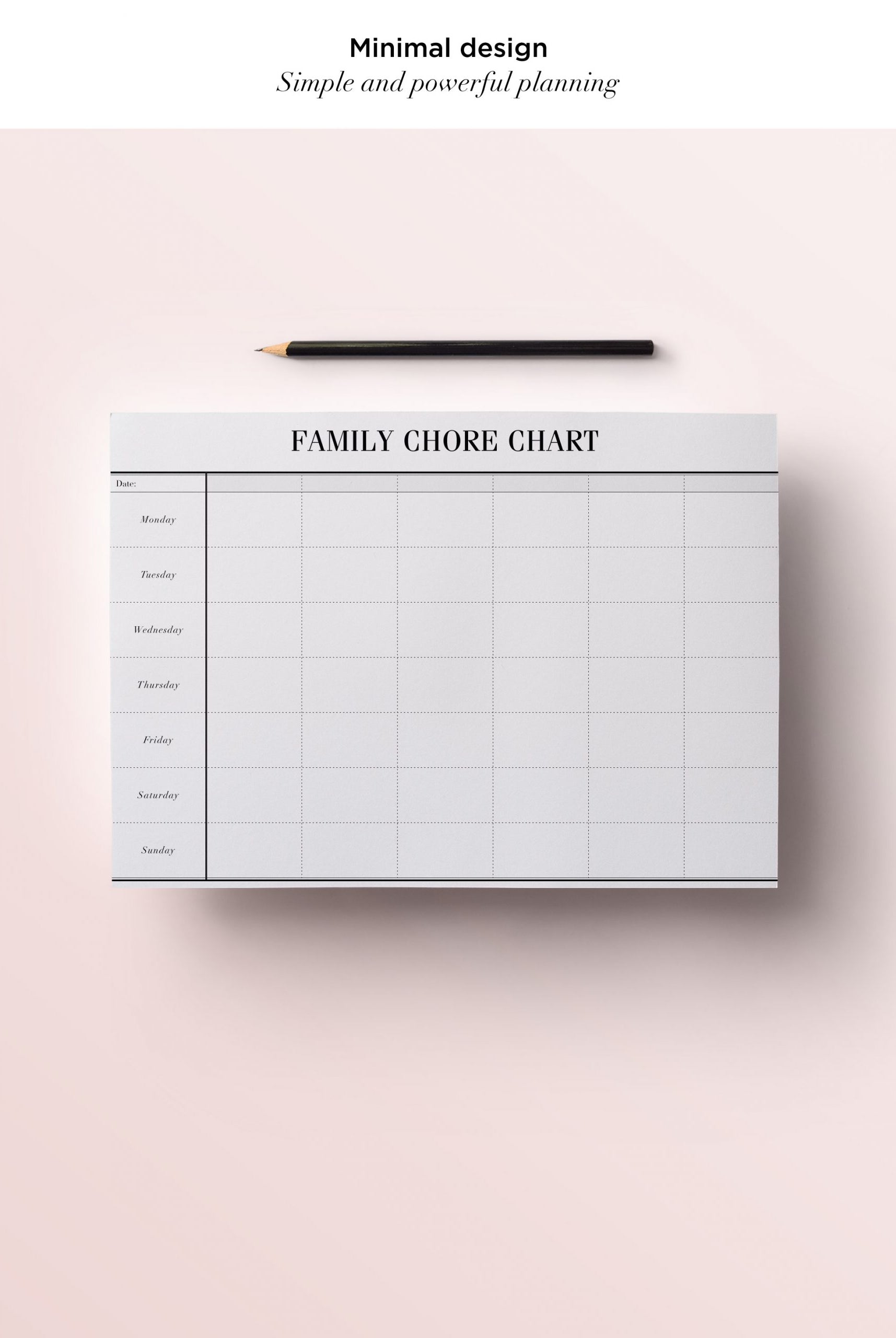 family chore chart printable
