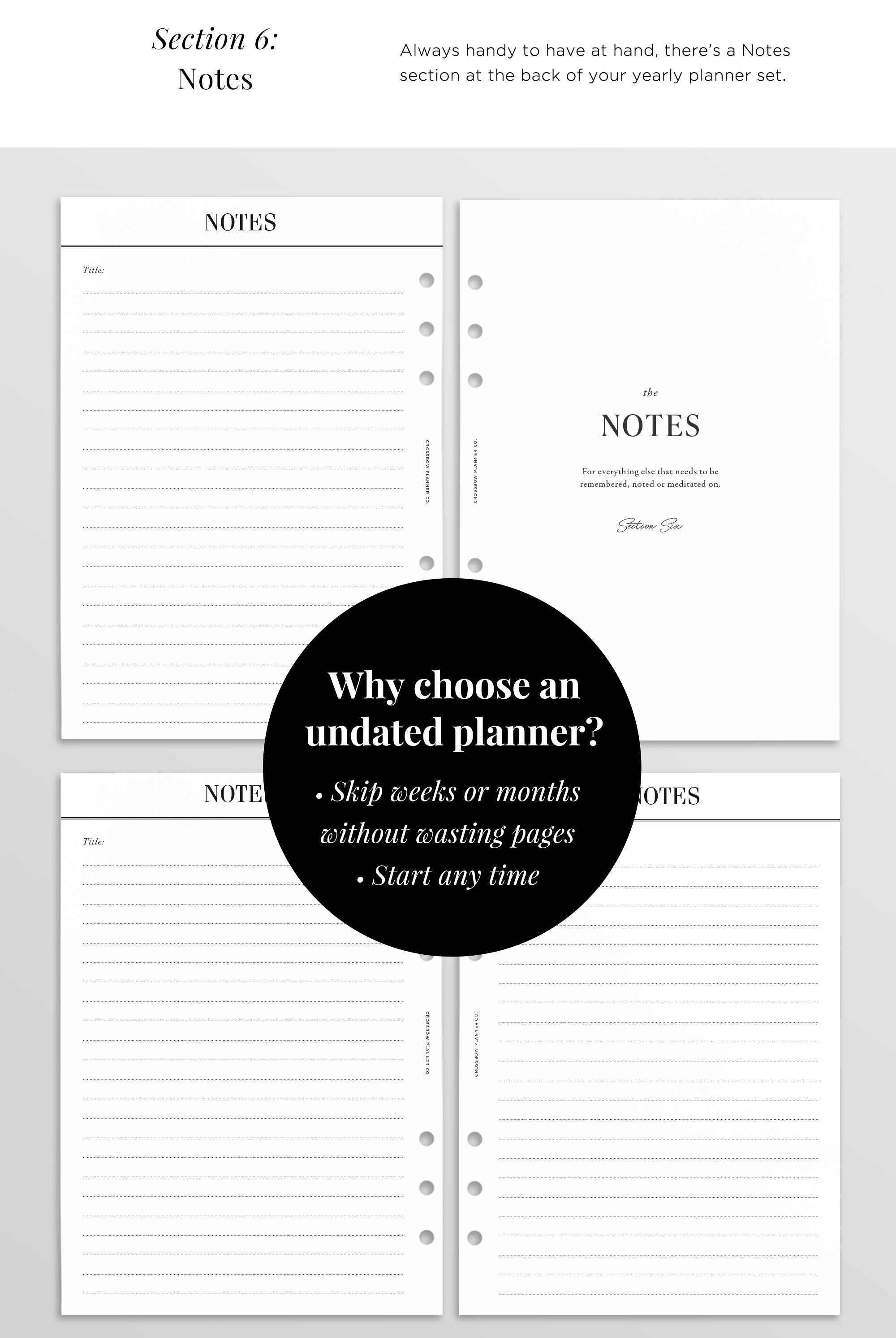 undated planner inserts a5