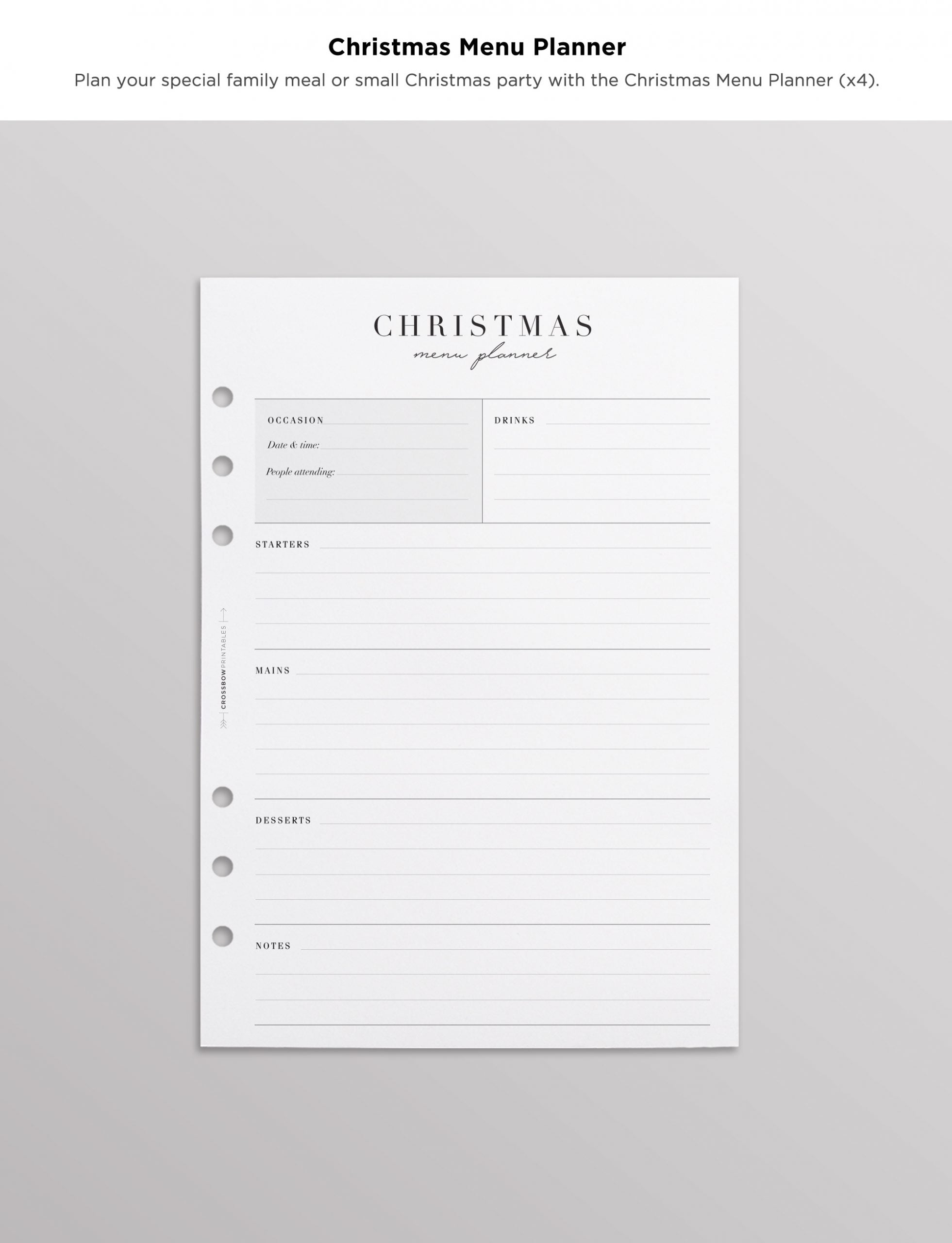christmas planner set