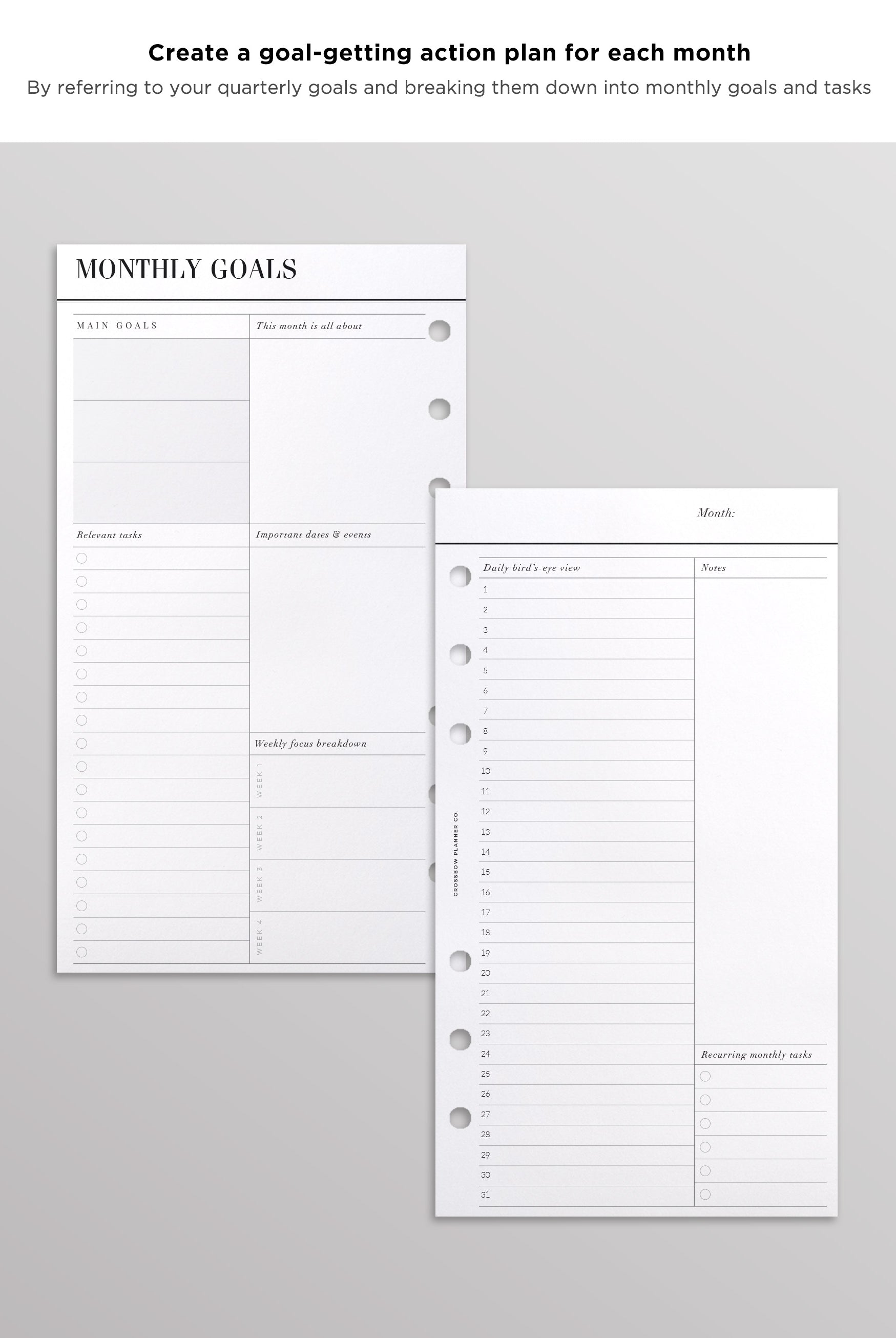 monthly goal tracker